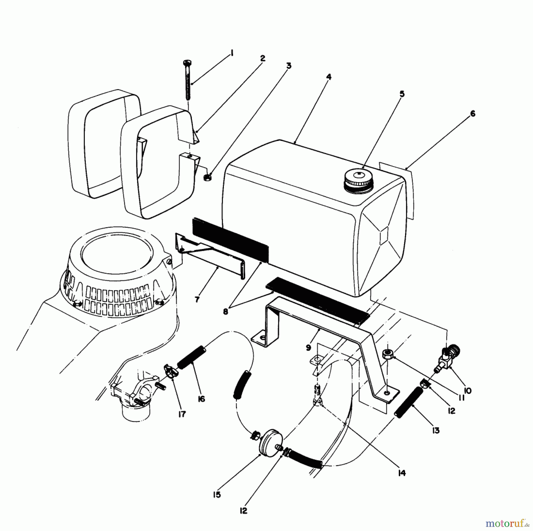  Toro Neu Mowers, Walk-Behind Seite 2 22030 - Toro Lawnmower, 1986 (6000001-6999999) GAS TANK ASSEMBLY