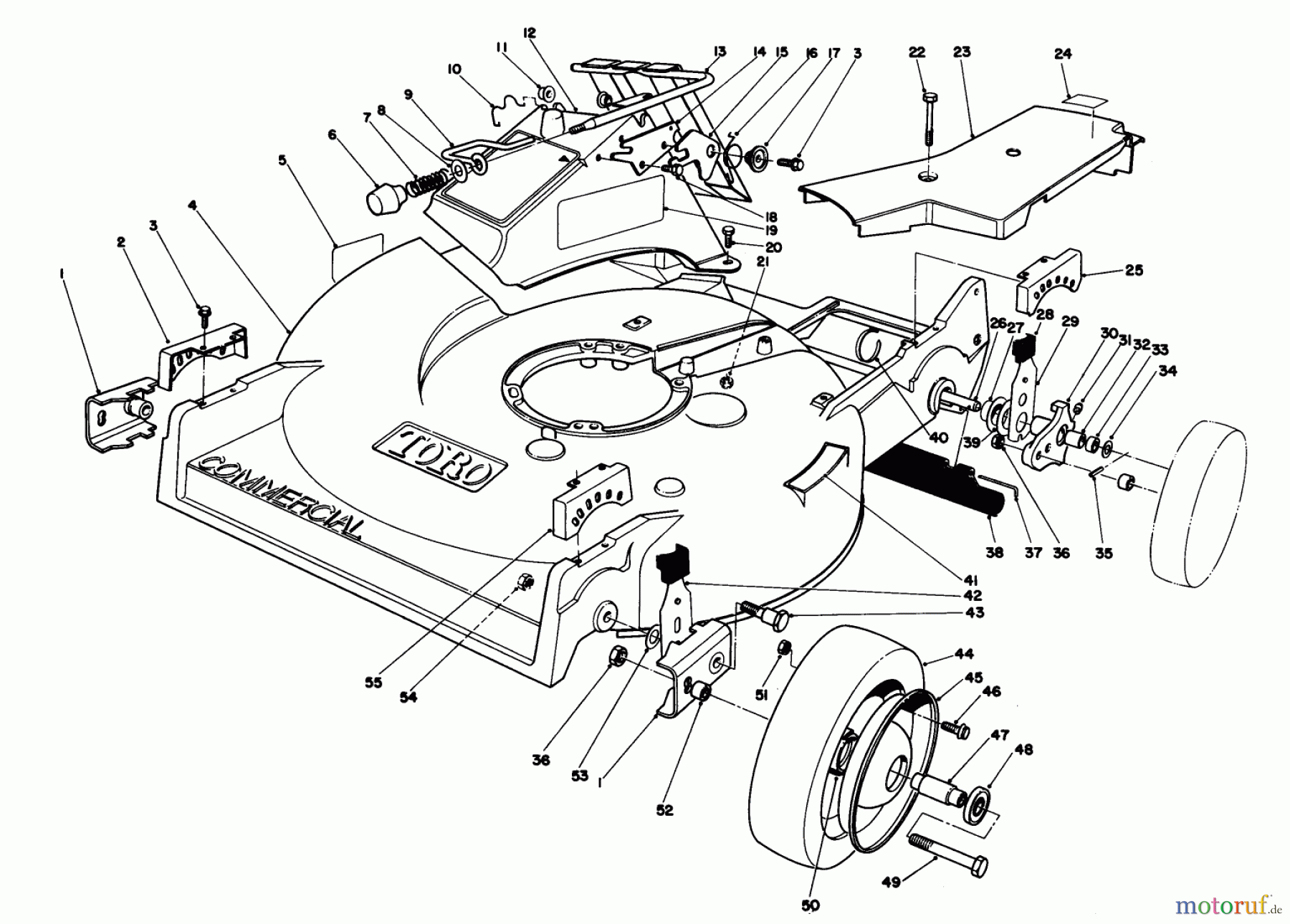 Toro Neu Mowers, Walk-Behind Seite 2 22030 - Toro Lawnmower, 1986 (6000001-6999999) HOUSING ASSEMBLY (MODEL 22030)