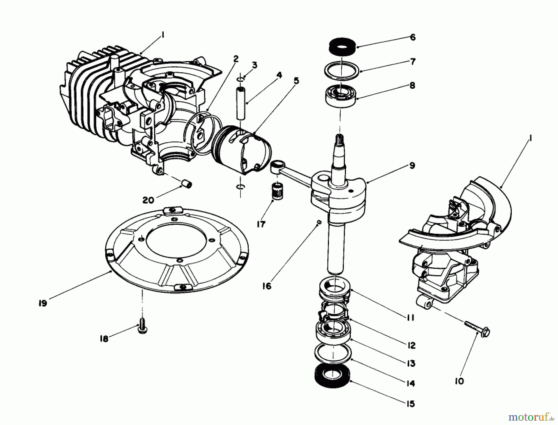  Toro Neu Mowers, Walk-Behind Seite 2 22030 - Toro Lawnmower, 1986 (6000001-6999999) SHORT BLOCK ASSEMBLY