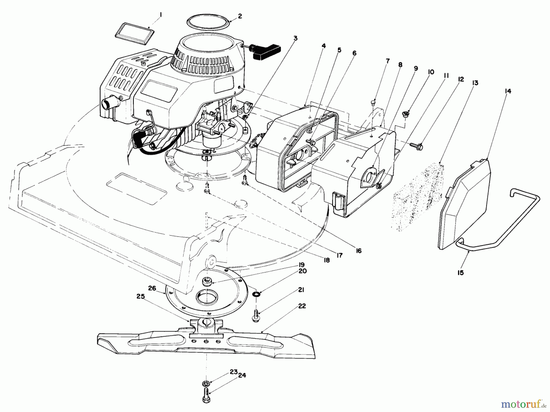 Toro Neu Mowers, Walk-Behind Seite 2 22035 - Toro Lawnmower, 1987 (7000001-7999999) ENGINE ASSEMBLY (MODEL 22030)