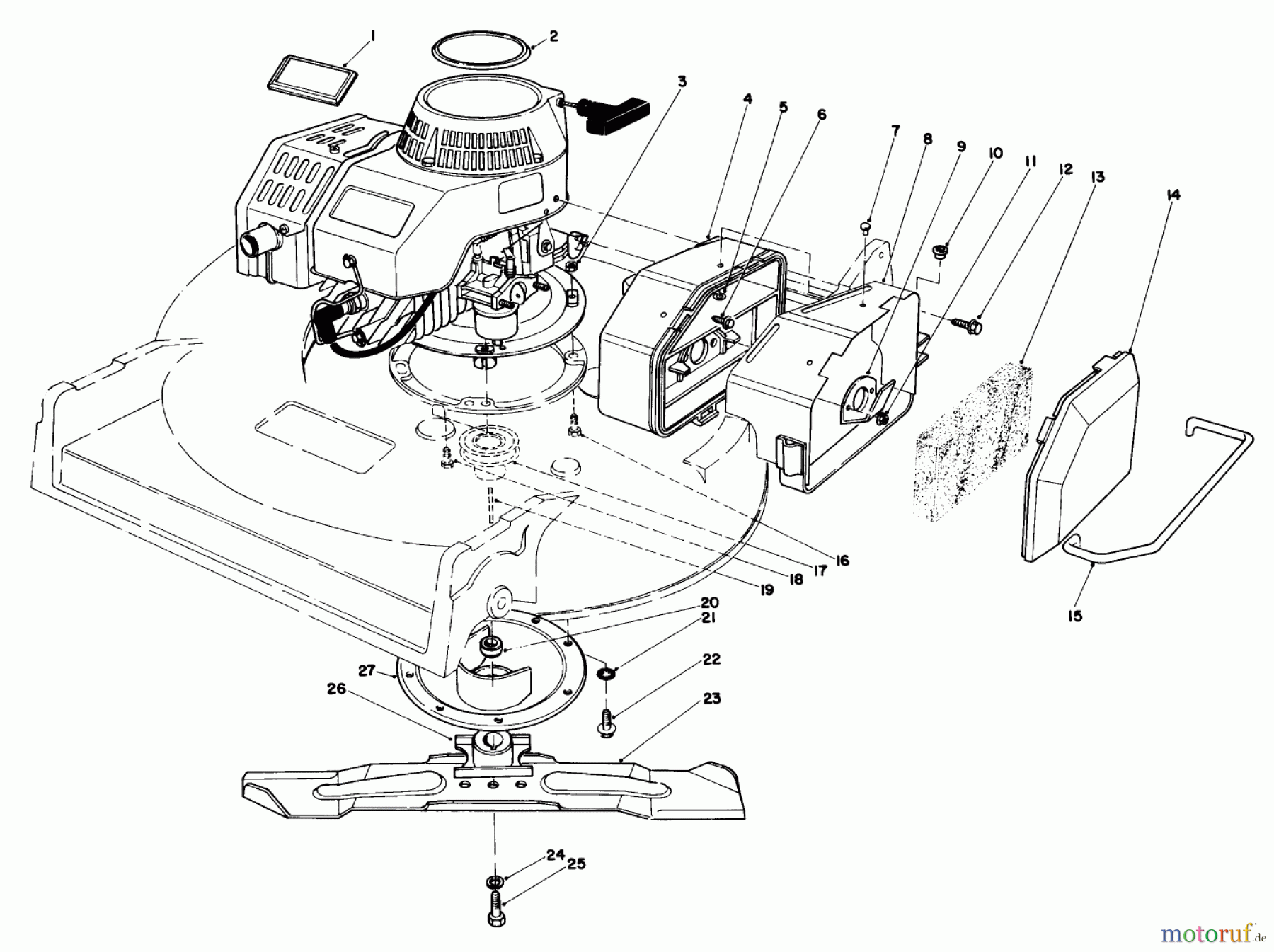 Toro Neu Mowers, Walk-Behind Seite 2 22035 - Toro Lawnmower, 1987 (7000001-7999999) ENGINE ASSEMBLY (MODEL 22035)
