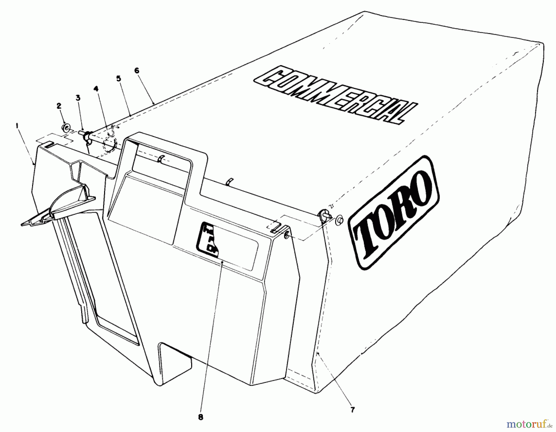 Toro Neu Mowers, Walk-Behind Seite 2 22035 - Toro Lawnmower, 1987 (7000001-7999999) GRASS BAG ASSEMBLY NO. 11-5609