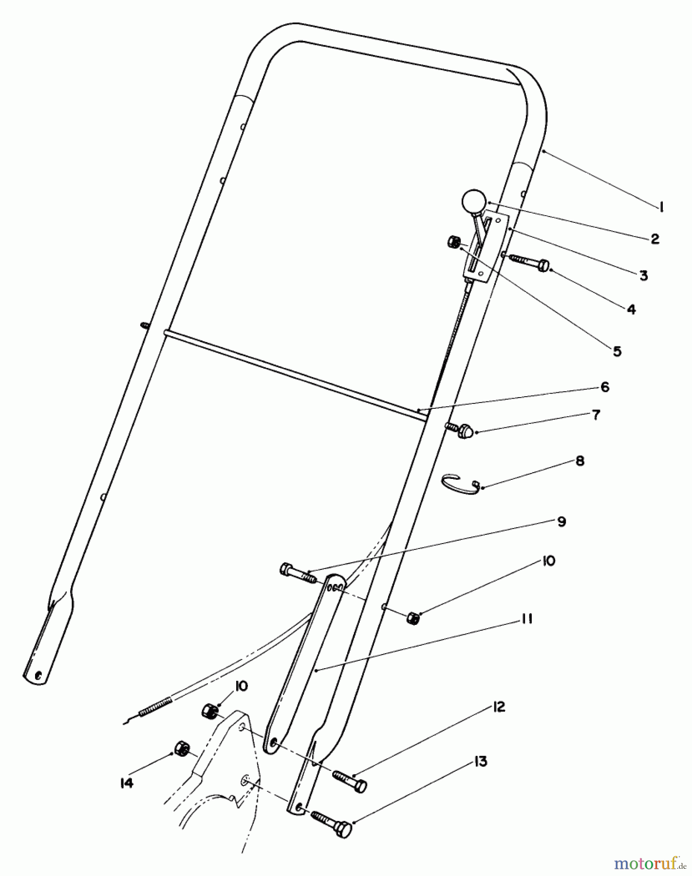 Toro Neu Mowers, Walk-Behind Seite 2 22035 - Toro Lawnmower, 1987 (7000001-7999999) HANDLE ASSEMBLY (MODEL 22030)