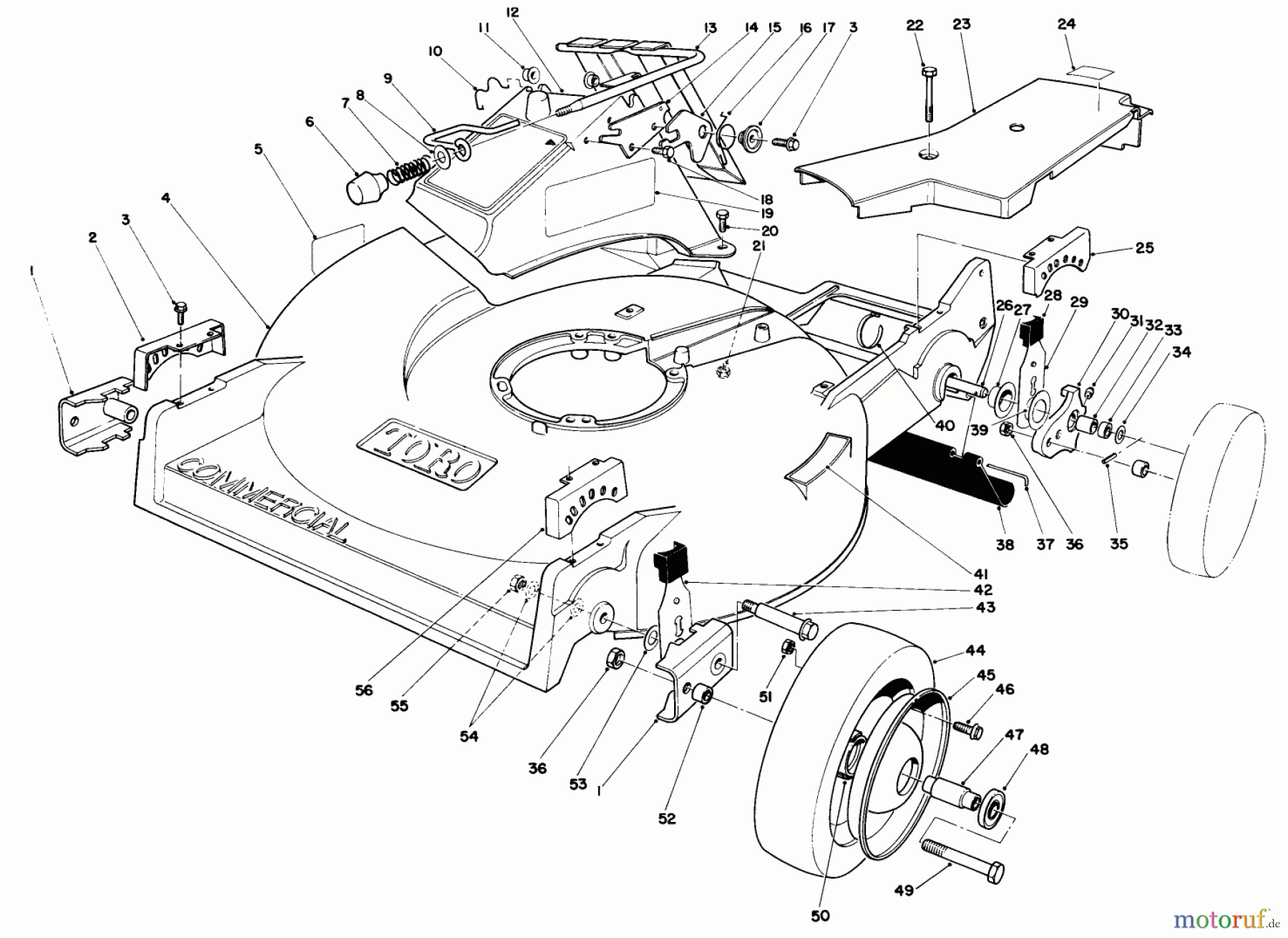 Toro Neu Mowers, Walk-Behind Seite 2 22035 - Toro Lawnmower, 1987 (7000001-7999999) HOUSING ASSEMBLY (MODEL 22030)