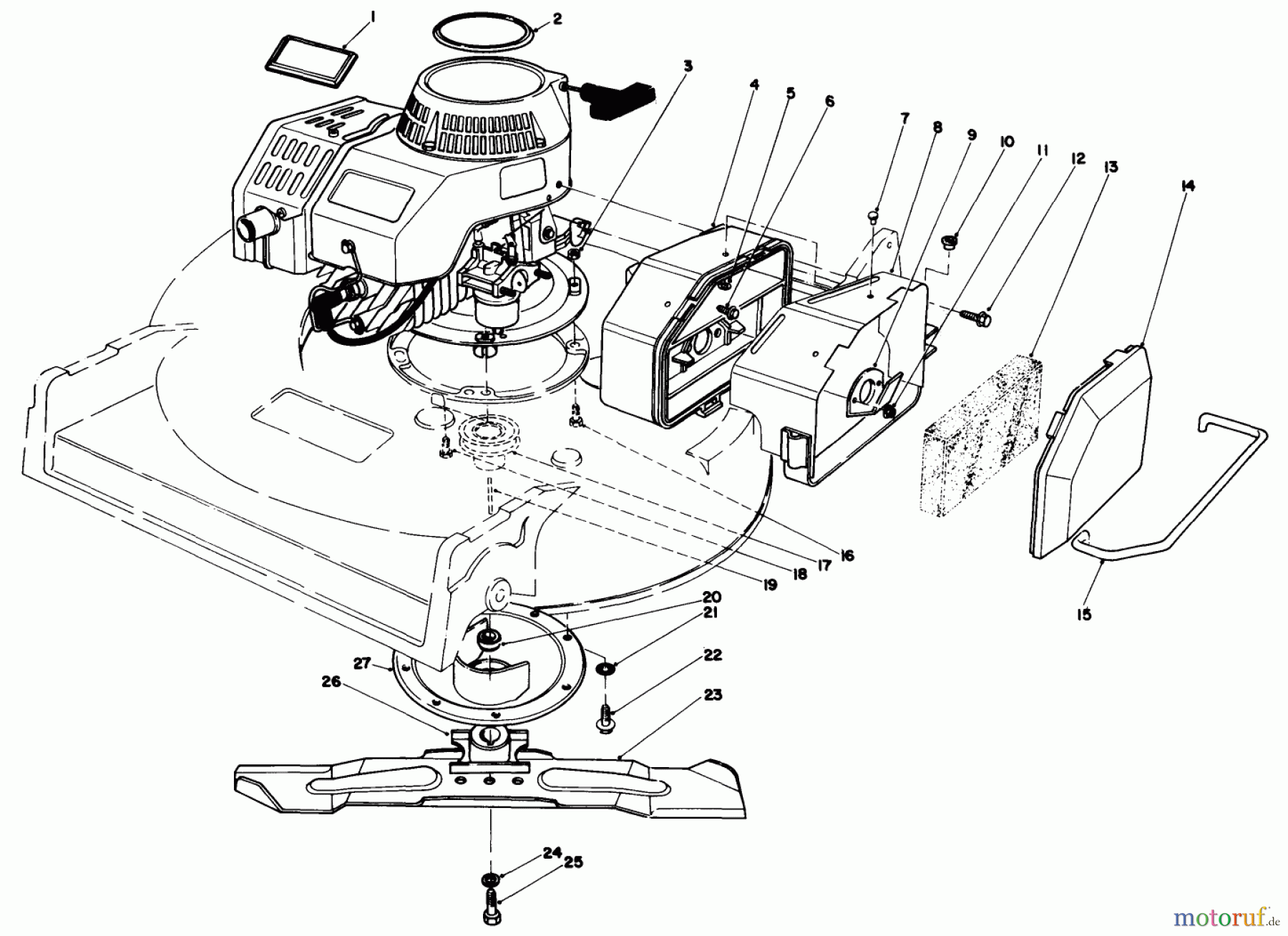 Toro Neu Mowers, Walk-Behind Seite 2 22030 - Toro Lawnmower, 1988 (8000001-8999999) ENGINE ASSEMBLY (MODEL 22035)