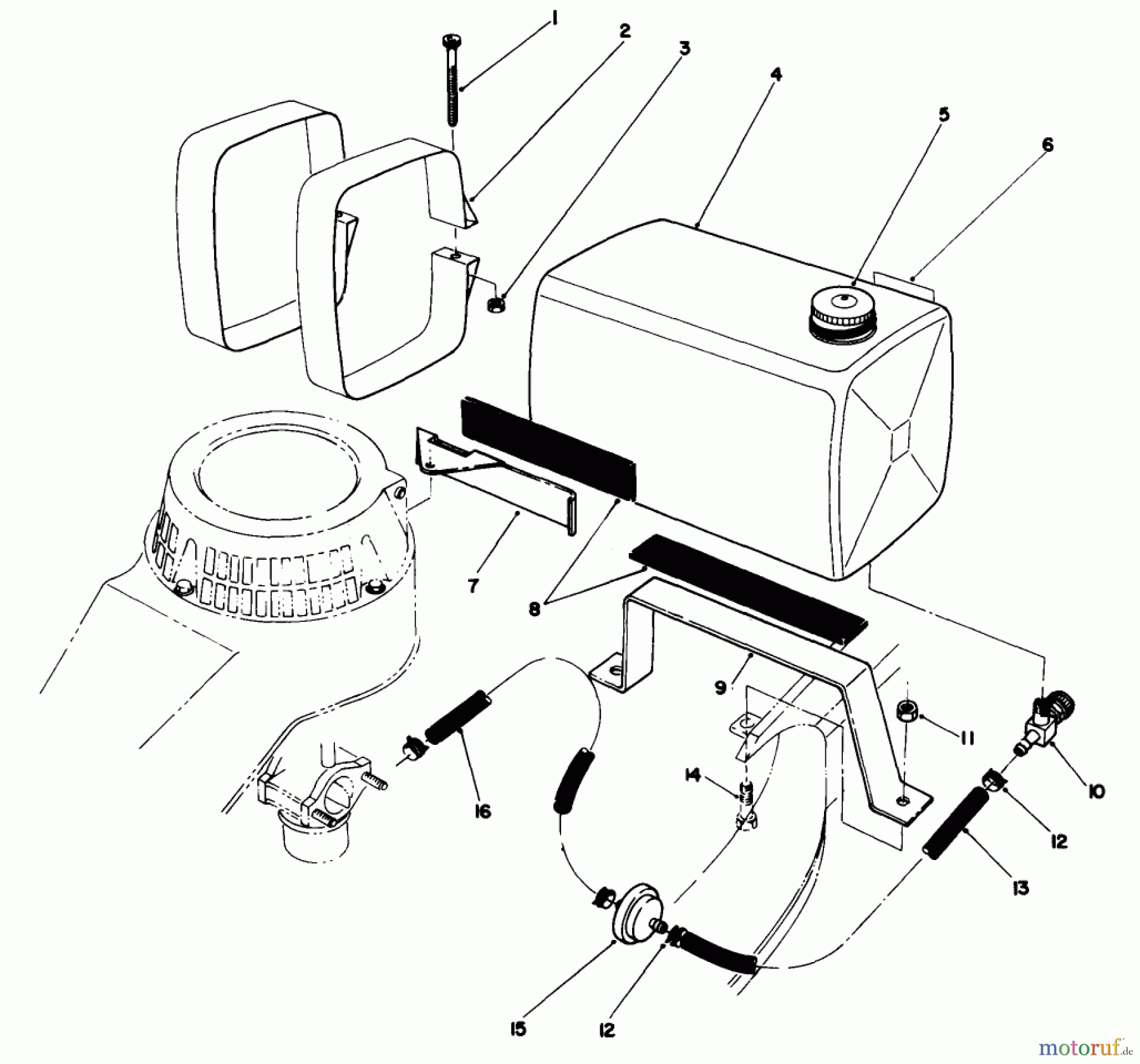 Toro Neu Mowers, Walk-Behind Seite 2 22030 - Toro Lawnmower, 1988 (8000001-8999999) GAS TANK ASSEMBLY