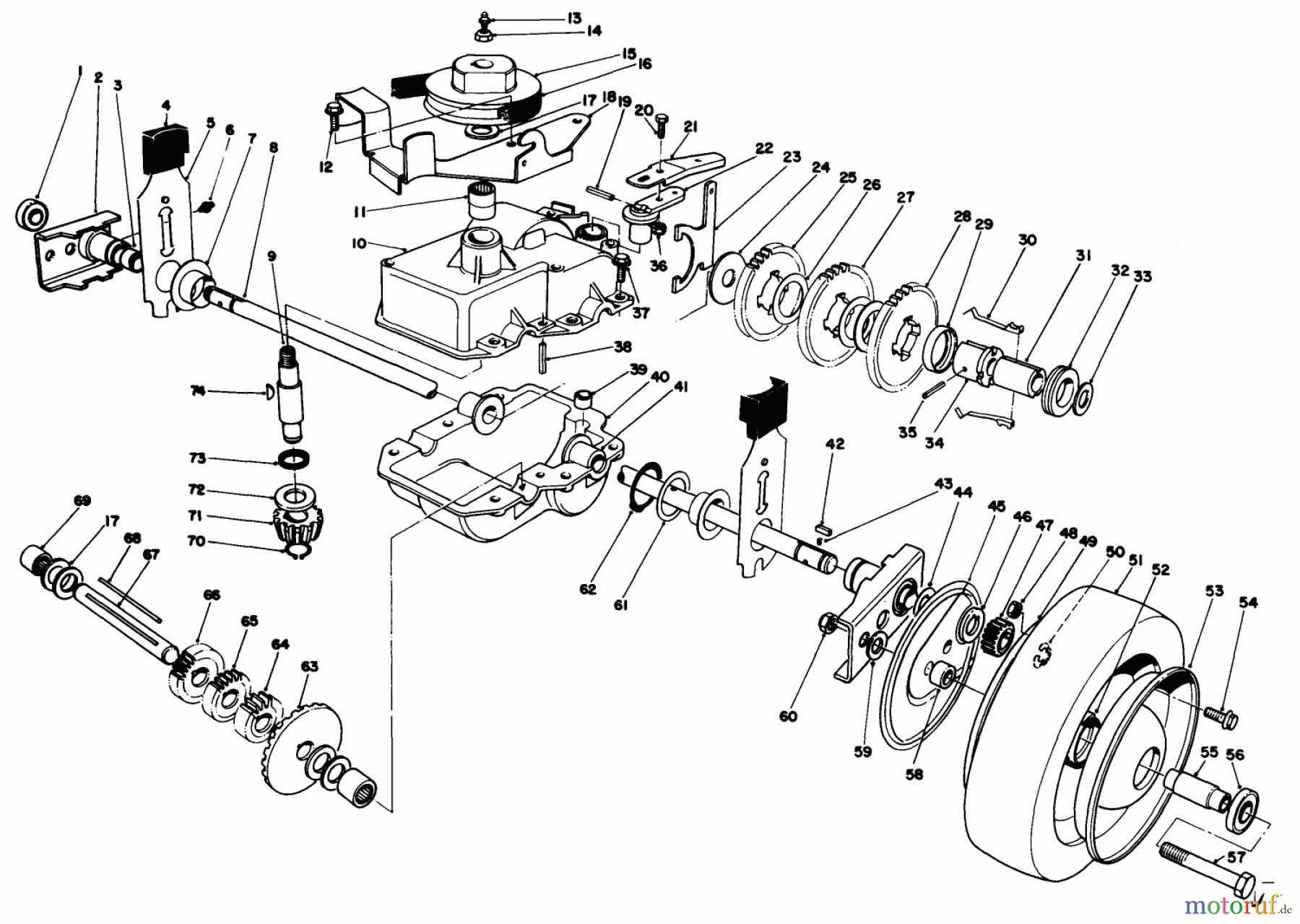 Toro Neu Mowers, Walk-Behind Seite 2 22030 - Toro Lawnmower, 1988 (8000001-8999999) GEAR CASE ASSEMBLY (MODEL 22035)