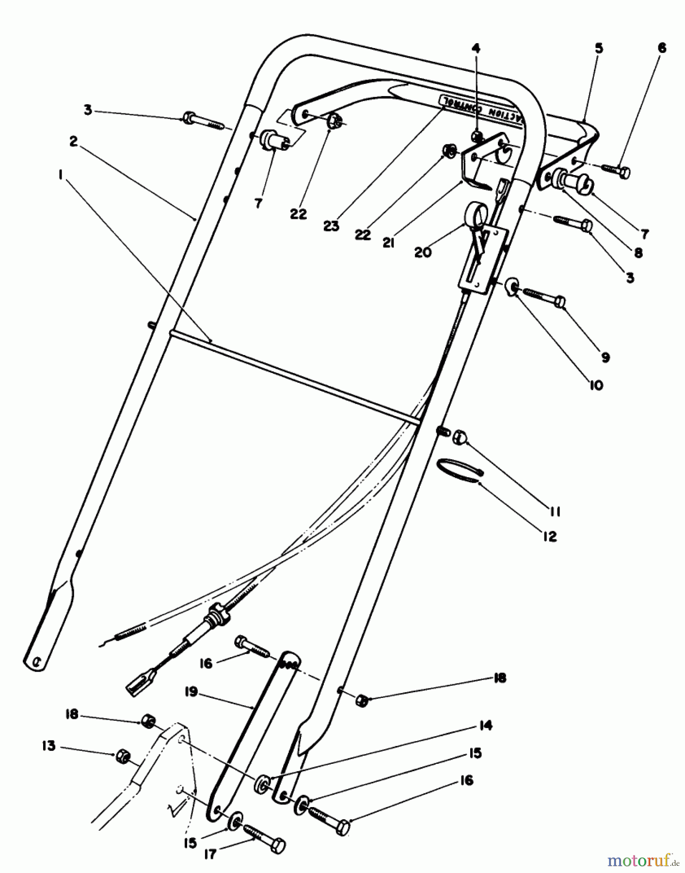 Toro Neu Mowers, Walk-Behind Seite 2 22030 - Toro Lawnmower, 1988 (8000001-8999999) HANDLE ASSEMBLY (MODEL 22035)