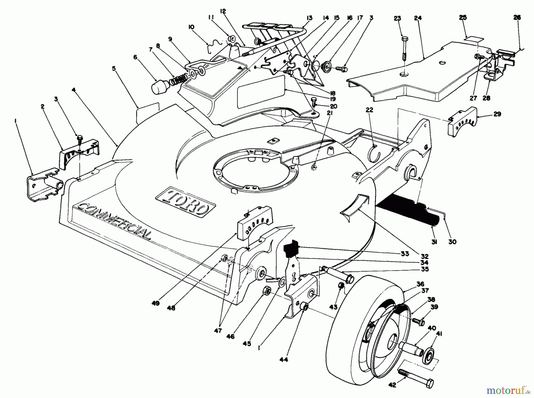 Toro Neu Mowers, Walk-Behind Seite 2 22030 - Toro Lawnmower, 1988 (8000001-8999999) HOUSING ASSEMBLY (MODEL 22035)
