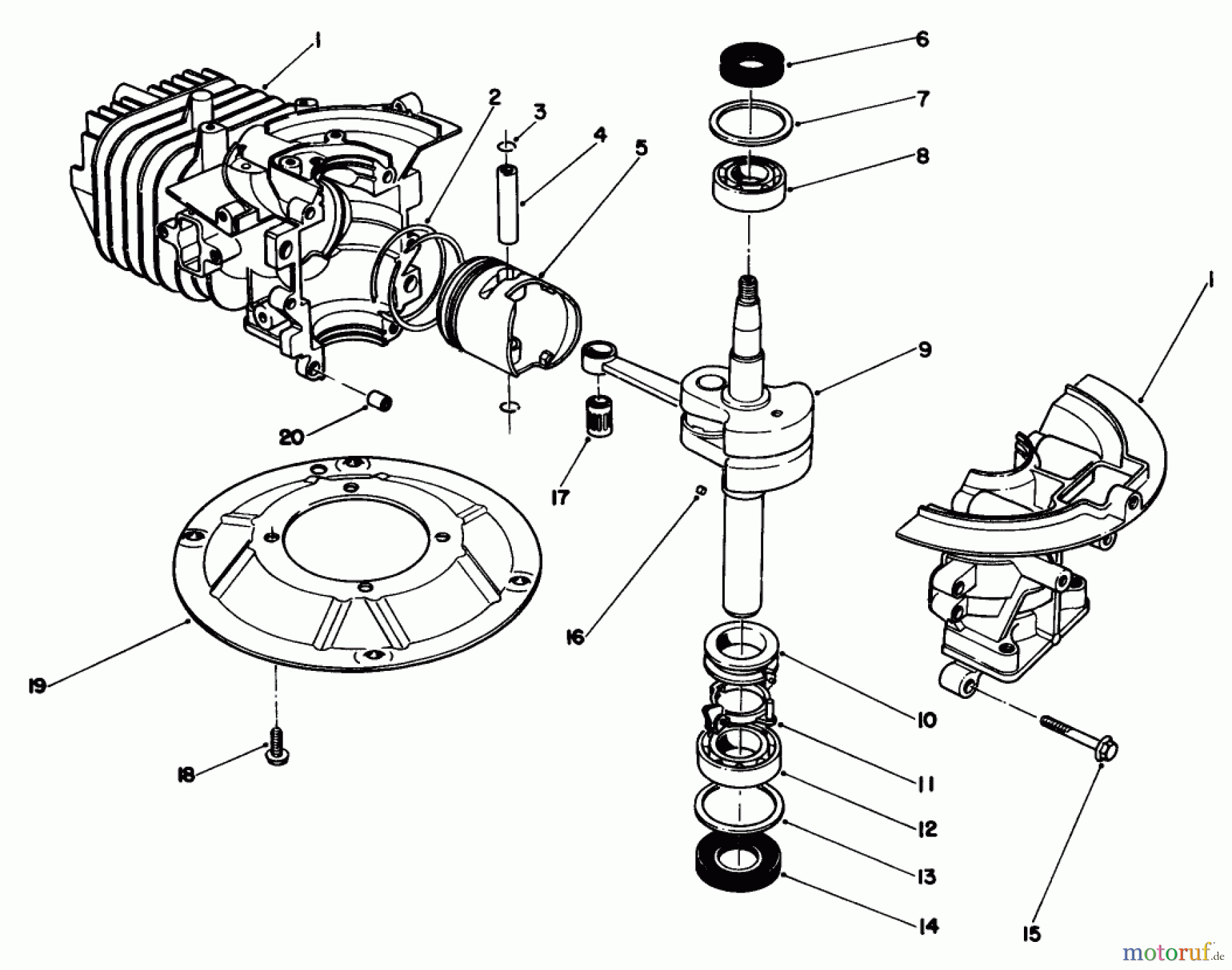  Toro Neu Mowers, Walk-Behind Seite 2 22035 - Toro Lawnmower, 1990 (0000001-0999999) CRANKSHAFT ASSEMBLY (MODEL NO. 47PK9-3)