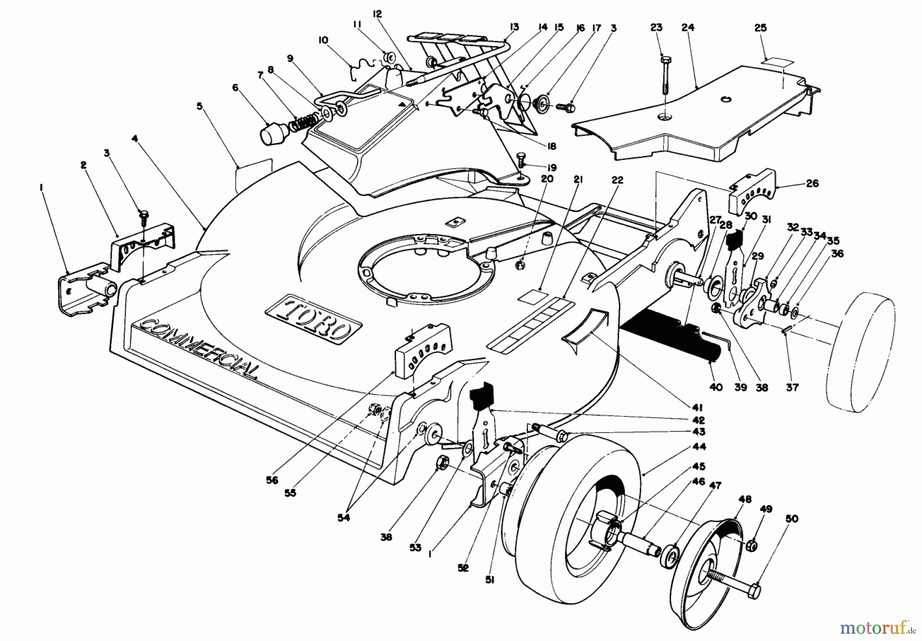  Toro Neu Mowers, Walk-Behind Seite 2 22035 - Toro Lawnmower, 1990 (0000001-0999999) HOUSING ASSEMBLY (MODEL 22030)