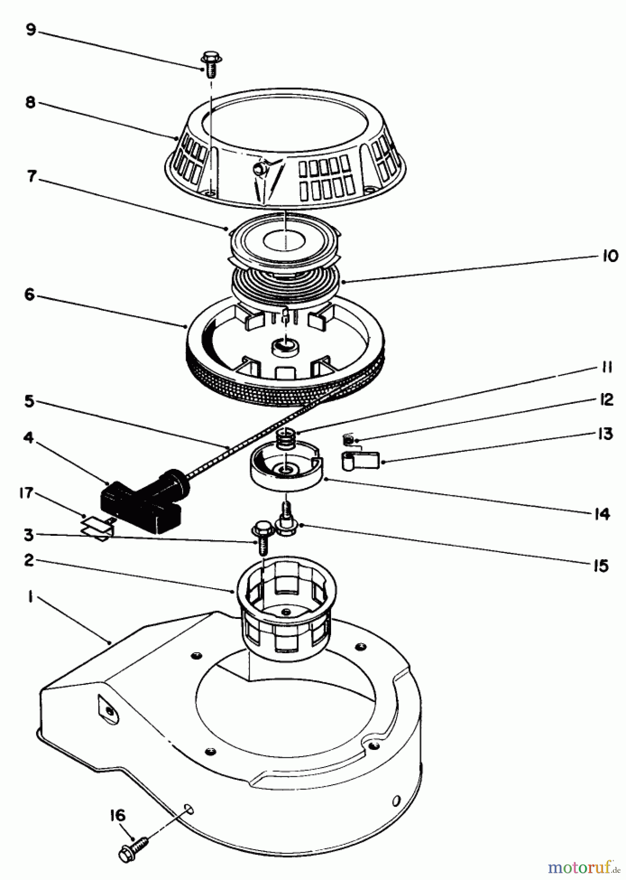  Toro Neu Mowers, Walk-Behind Seite 2 22030 - Toro Lawnmower, 1990 (0000001-0999999) RECOIL ASSEMBLY (MODEL NO. 47PK9-3)