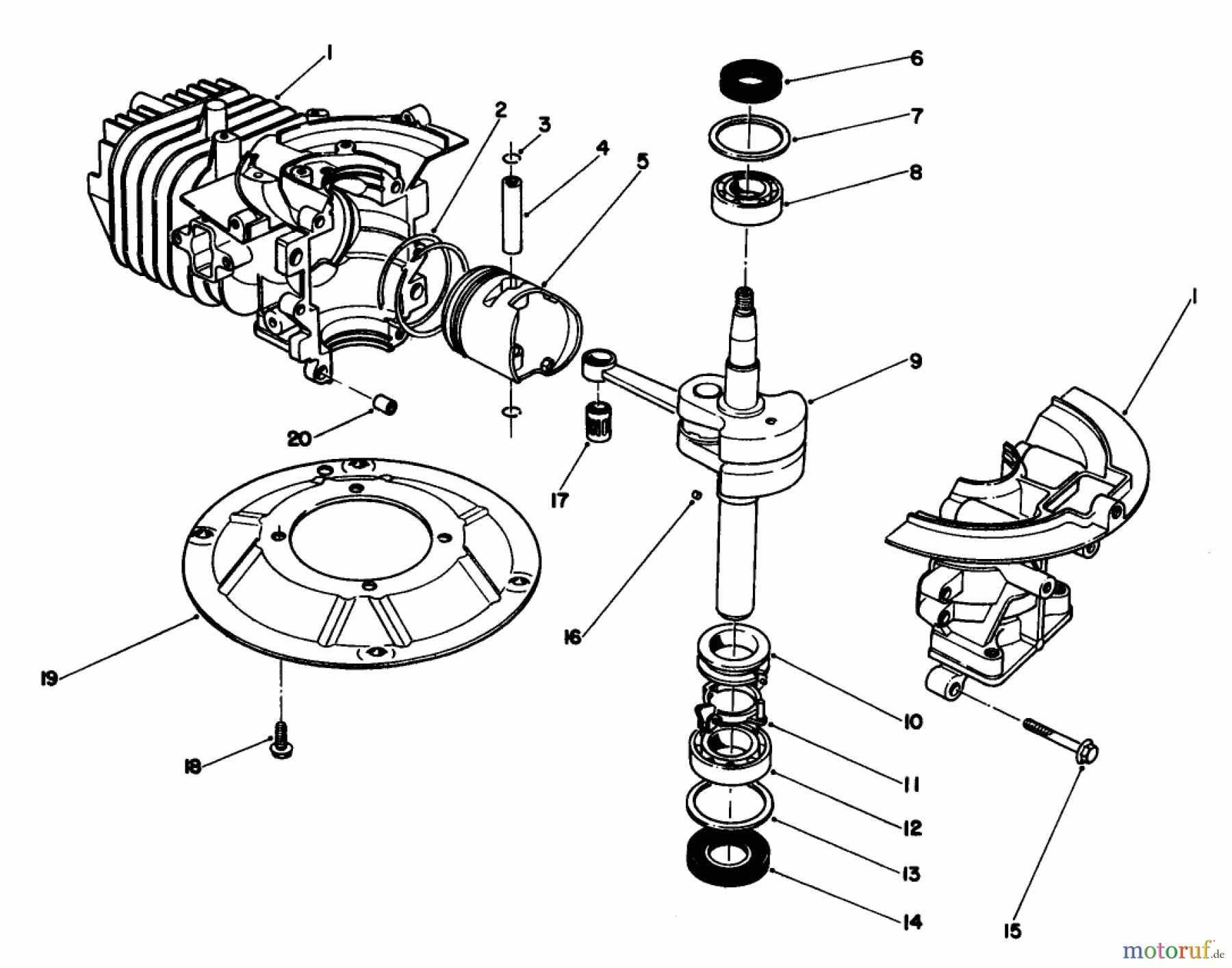  Toro Neu Mowers, Walk-Behind Seite 2 22035 - Toro Lawnmower, 1991 (1000001-1999999) CRANKSHAFT ASSEMBLY (MODEL NO. 47PL0-3)