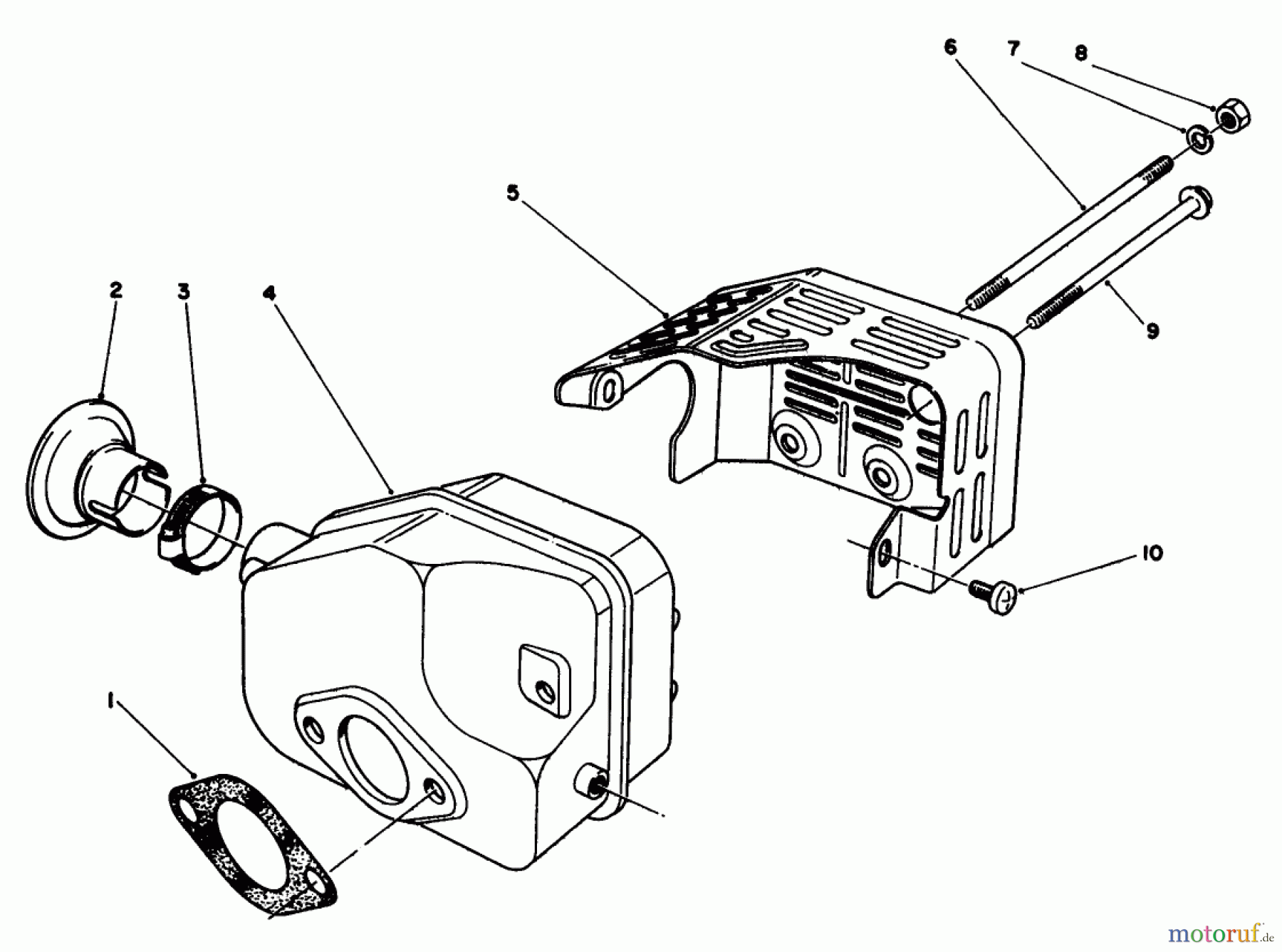  Toro Neu Mowers, Walk-Behind Seite 2 22035 - Toro Lawnmower, 1991 (1000001-1999999) MUFFLER ASSEMBLY (MODEL NO. 47PL0-3)