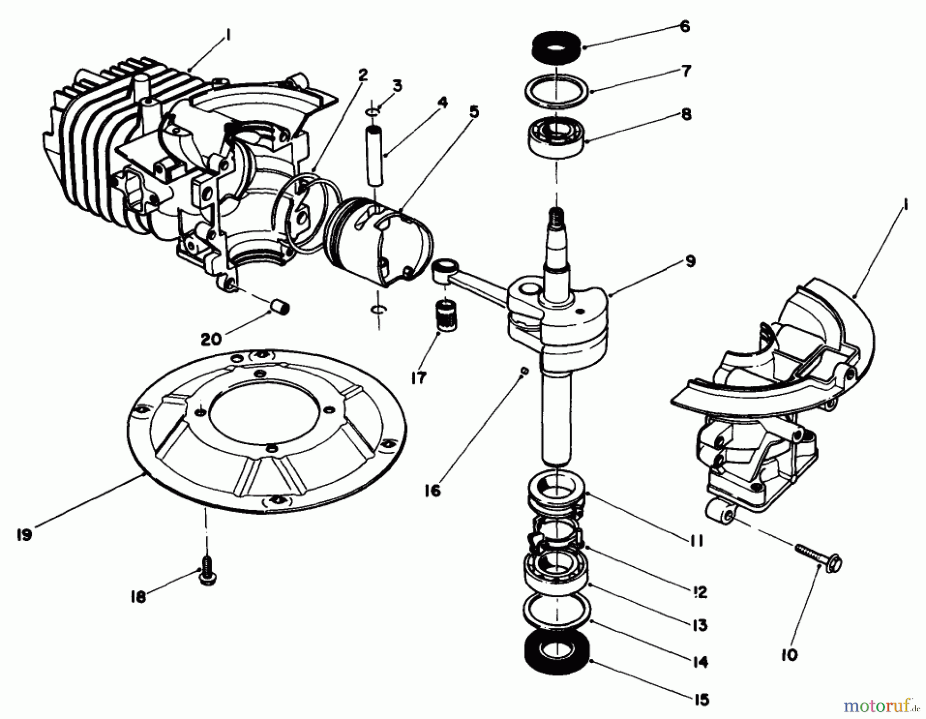 Toro Neu Mowers, Walk-Behind Seite 2 22035C - Toro Lawnmower, 1988 (8000001-8999999) CRANKSHAFT ASSEMBLY (MODEL NO. 47PH7)