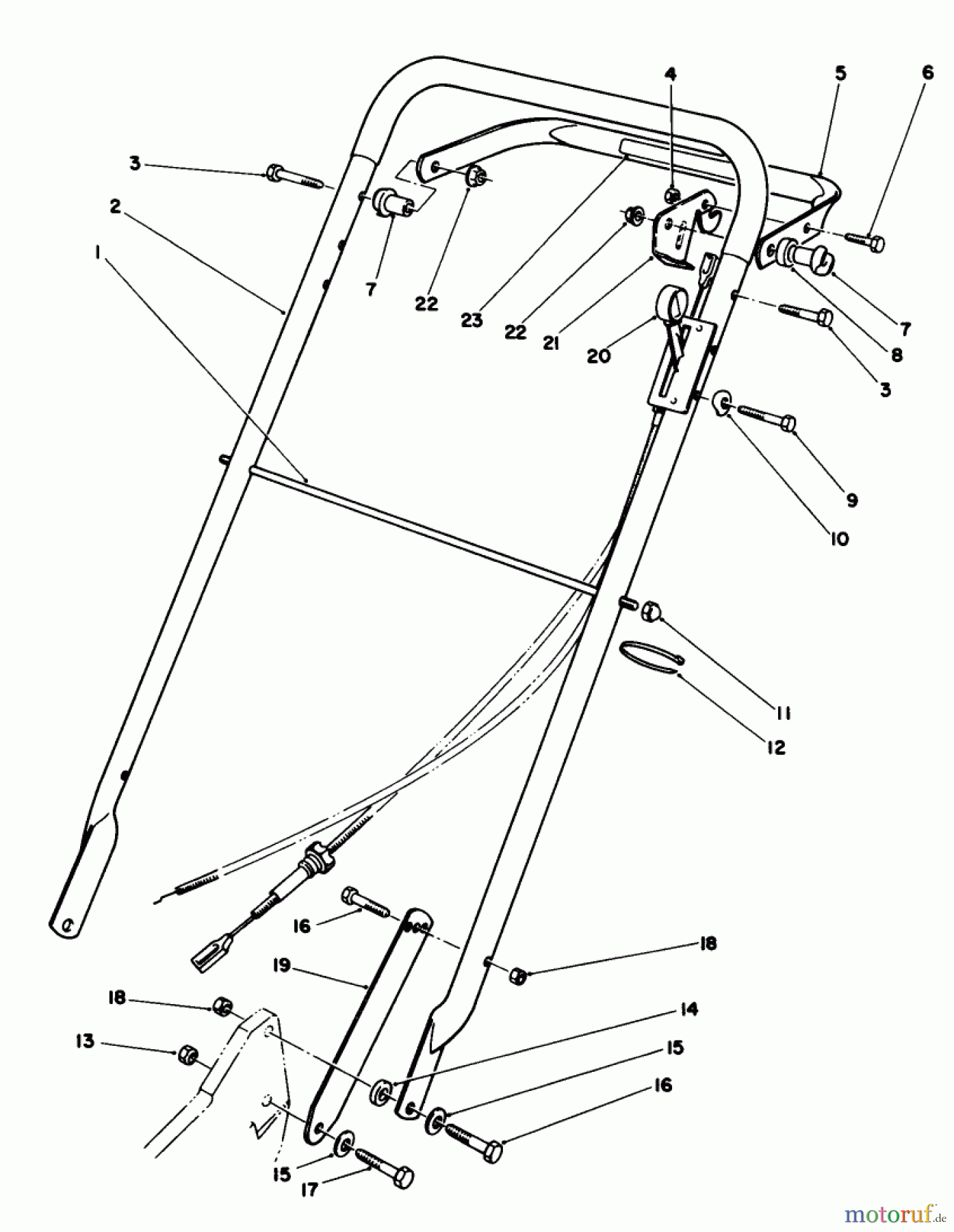  Toro Neu Mowers, Walk-Behind Seite 2 22035C - Toro Lawnmower, 1989 (9000001-9999999) HANDLE ASSEMBLY
