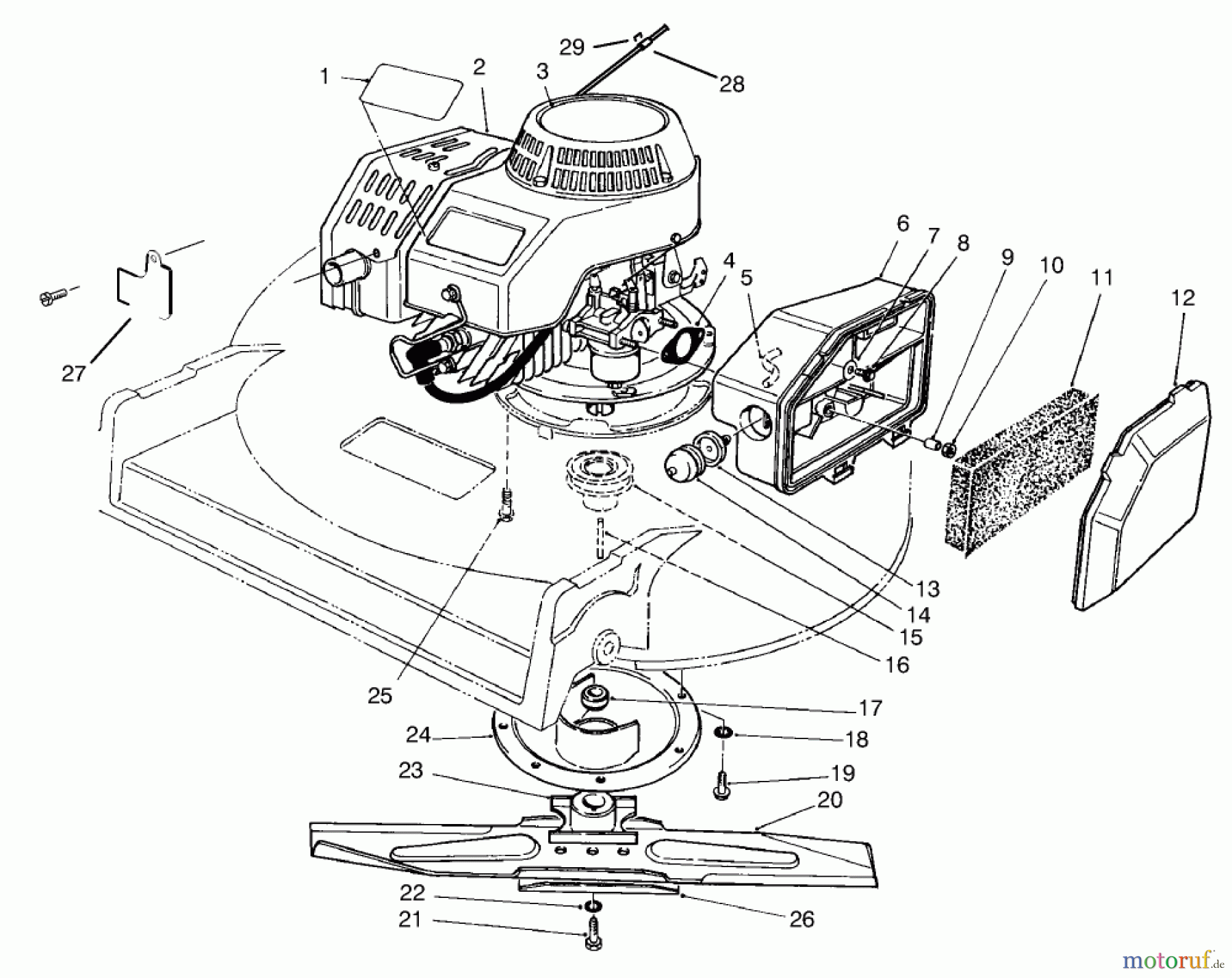 Toro Neu Mowers, Walk-Behind Seite 2 22038 - Toro Lawnmower, 1997 (7900001-7999999) ENGINE ASSEMBLY