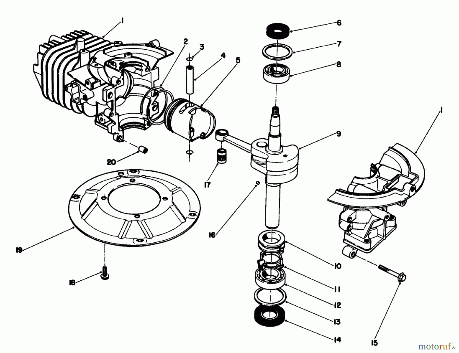 Toro Neu Mowers, Walk-Behind Seite 2 22040 - Toro Lawnmower, 1992 (2000001-2999999) CRANKSHAFT ASSEMBLY (MODEL NO. 47PM1-3)