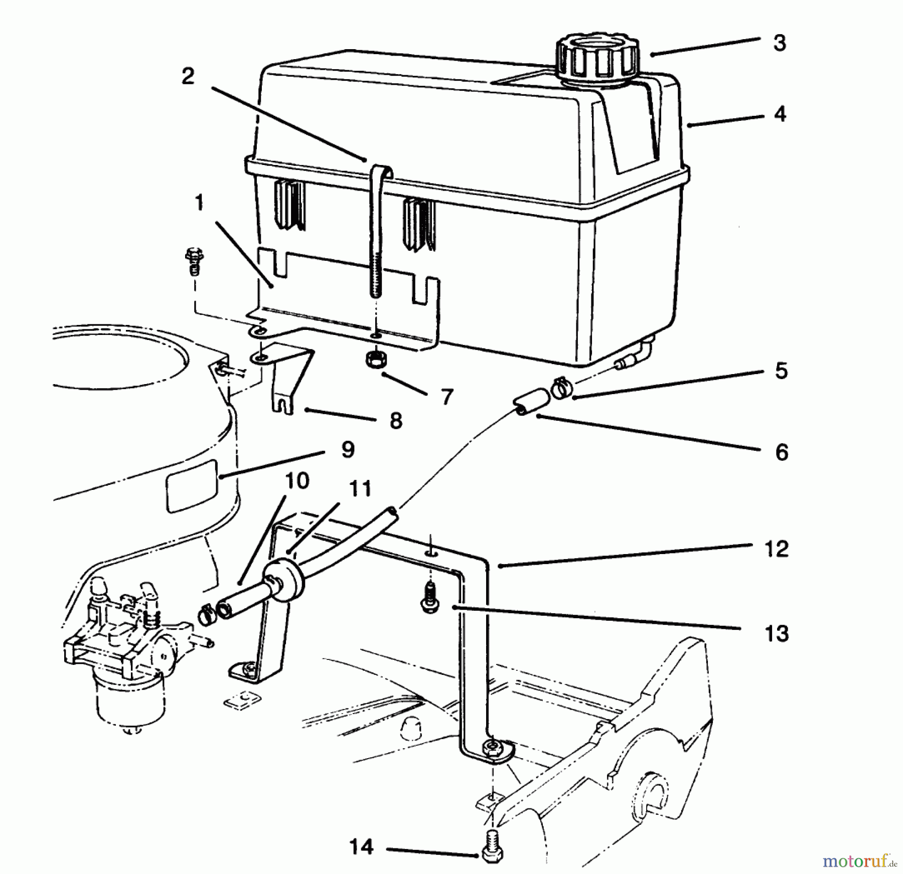 Toro Neu Mowers, Walk-Behind Seite 2 22040 - Toro Lawnmower, 1995 (5900001-5999999) GAS TANK ASSEMBLY