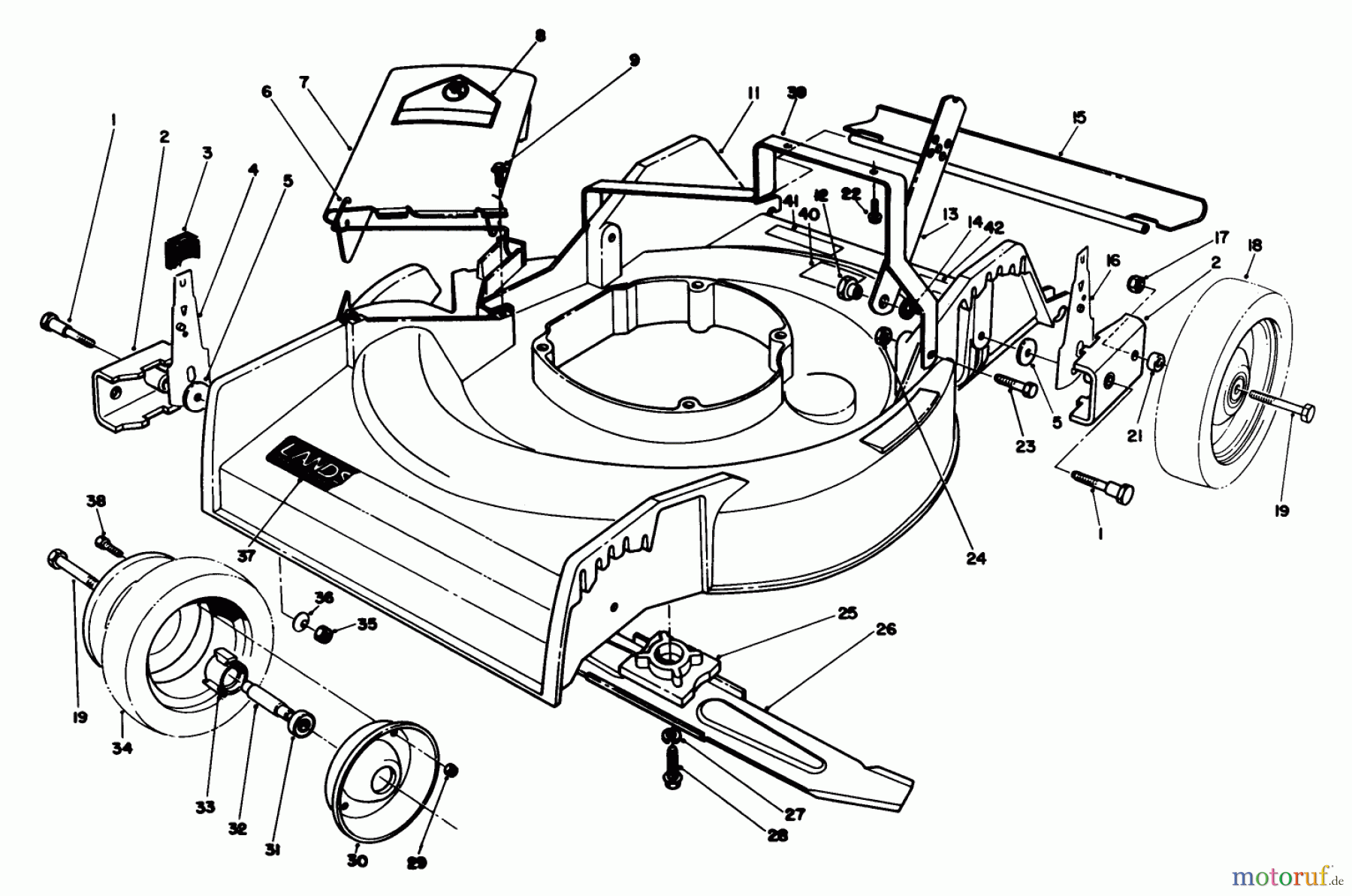  Toro Neu Mowers, Walk-Behind Seite 2 22580 - Toro Lawnmower, 1991 (1000001-1999999) HOUSING ASSEMBLY