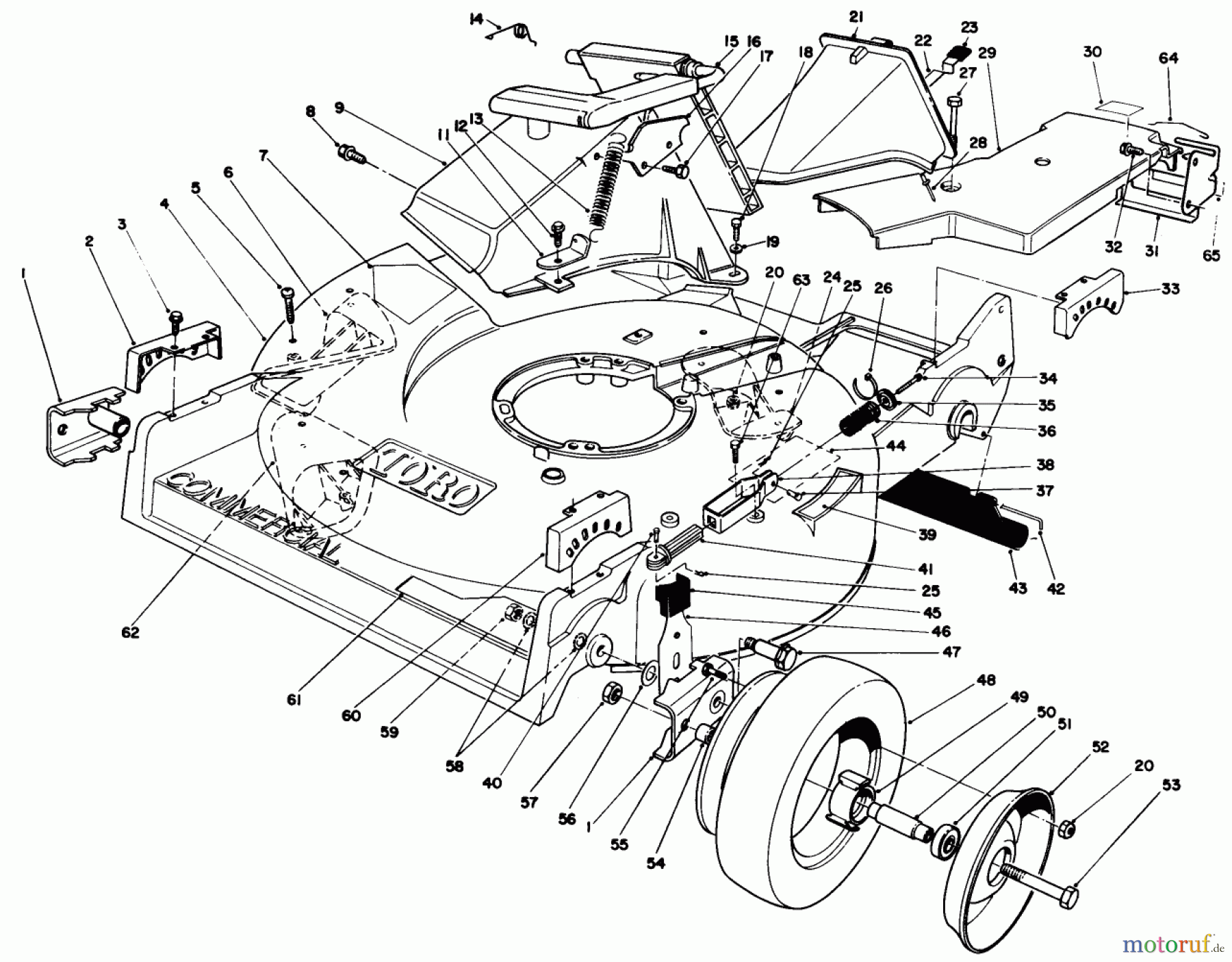 Toro Neu Mowers, Walk-Behind Seite 2 22043 - Toro Lawnmower, 1993 (3900001-3900964) HOUSING ASSEMBLY