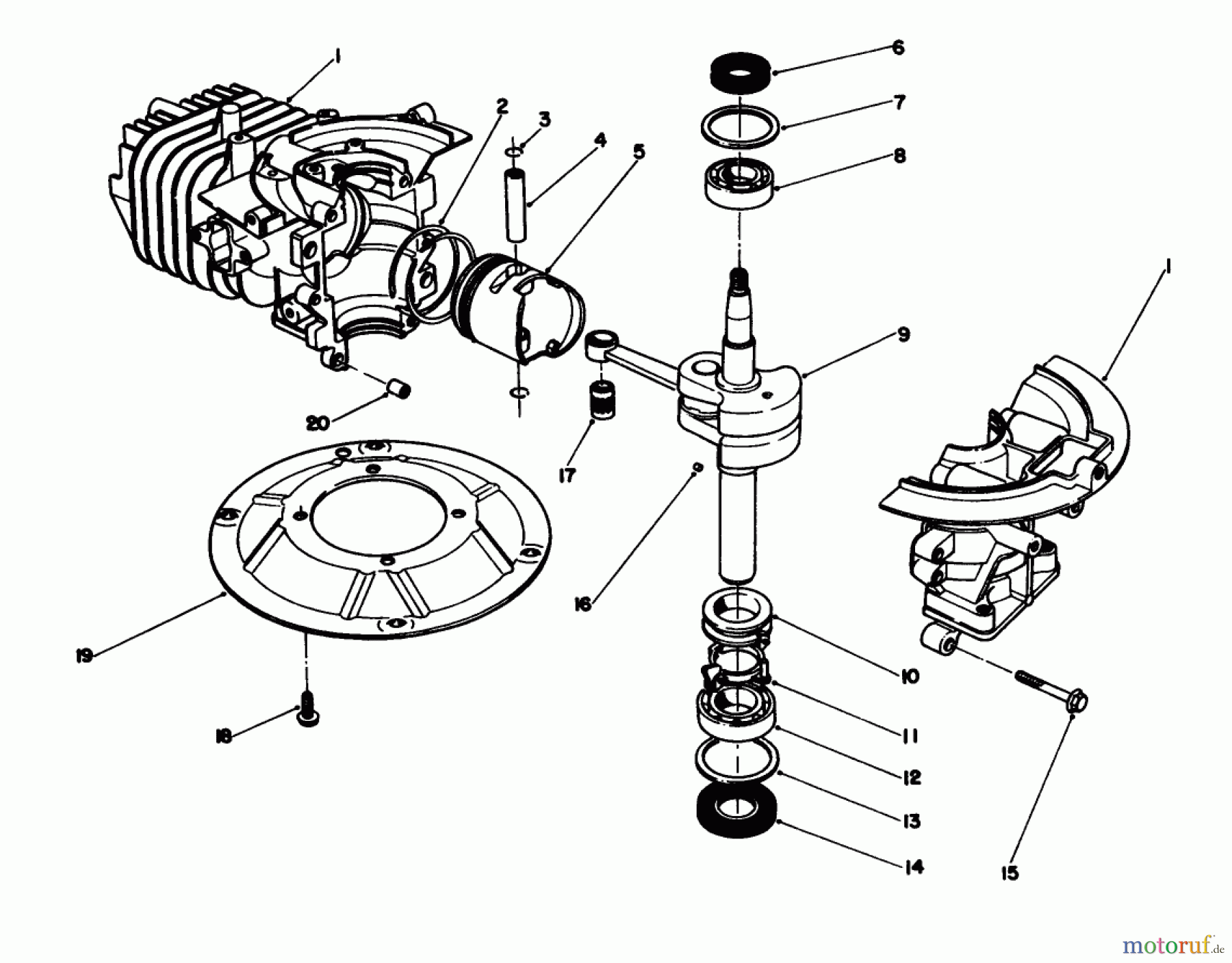 Toro Neu Mowers, Walk-Behind Seite 2 22043 - Toro Lawnmower, 1993 (3900965-3999999) CRANKSHAFT ASSEMBLY (MODEL NO. 47PN2-7)