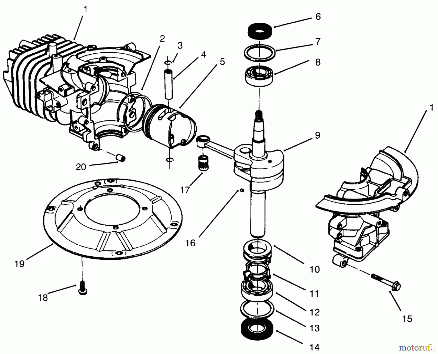 Toro Neu Mowers, Walk-Behind Seite 2 22043 - Toro Lawnmower, 1995 (5900001-5999999) CRANKSHAFT ASSEMBLY (MODEL NO. 47PR4-7)