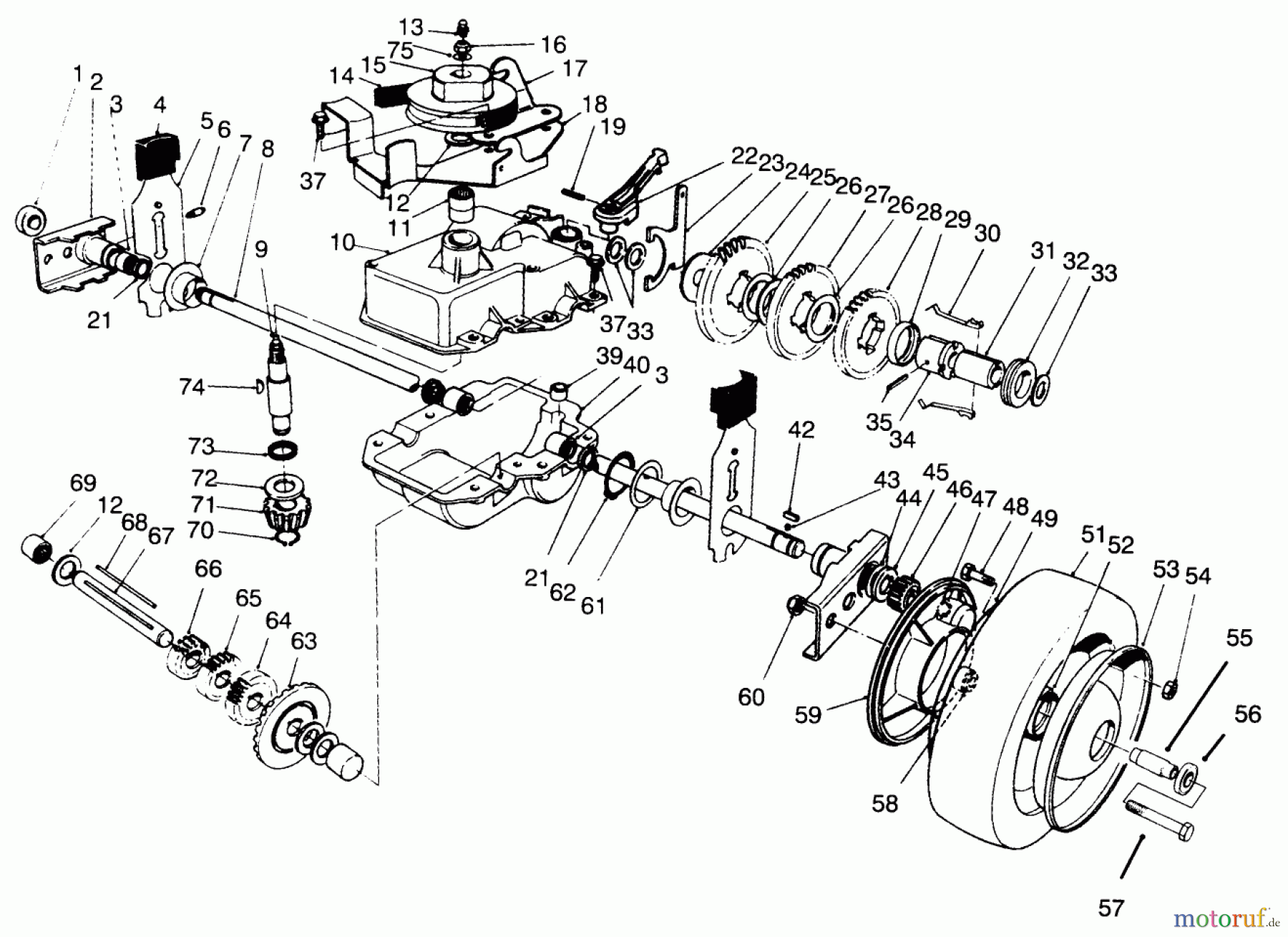 Toro Neu Mowers, Walk-Behind Seite 2 22043 - Toro Lawnmower, 1995 (5900001-5999999) GEAR CASE ASSEMBLY