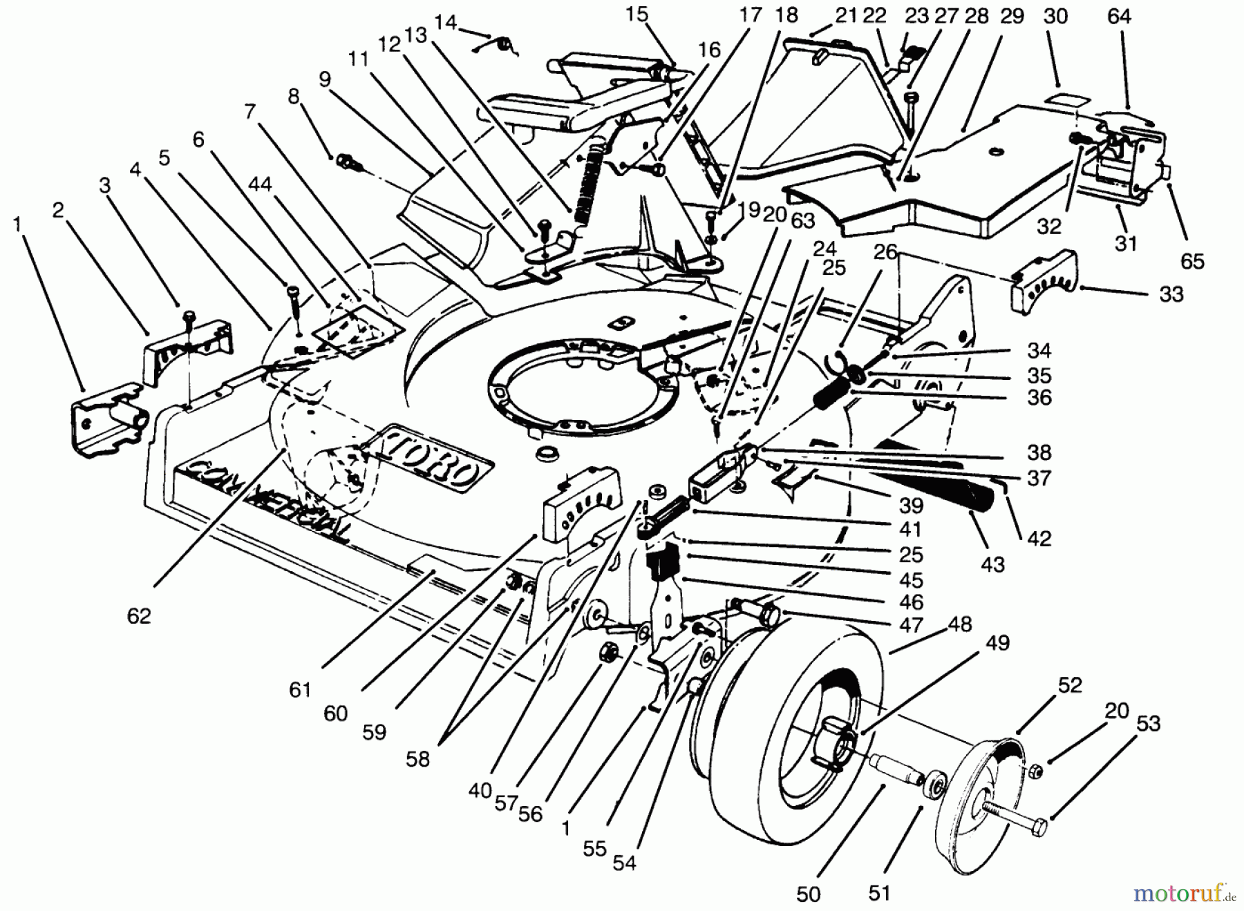 Toro Neu Mowers, Walk-Behind Seite 2 22043 - Toro Lawnmower, 1995 (5900001-5999999) HOUSING ASSEMBLY