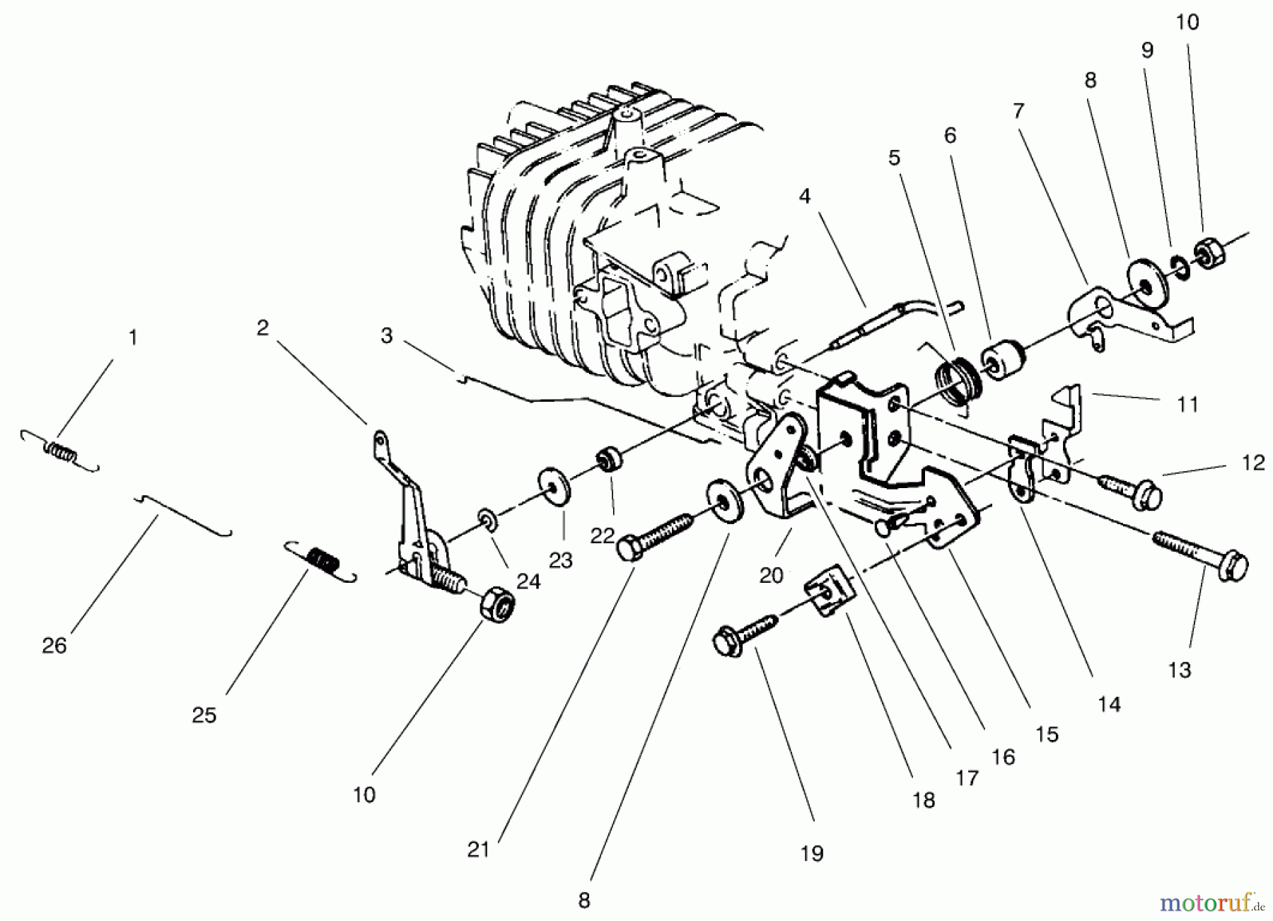 Toro Neu Mowers, Walk-Behind Seite 2 22043 - Toro Lawnmower, 1997 (7900001-7999999) GOVERNOR ASSEMBLY (MODEL NO. 47PS5-3)(SERIAL NO. 6900001-7901902)(MODEL NO. 47PT7-3)(SERIAL NO. 7901903 & UP)
