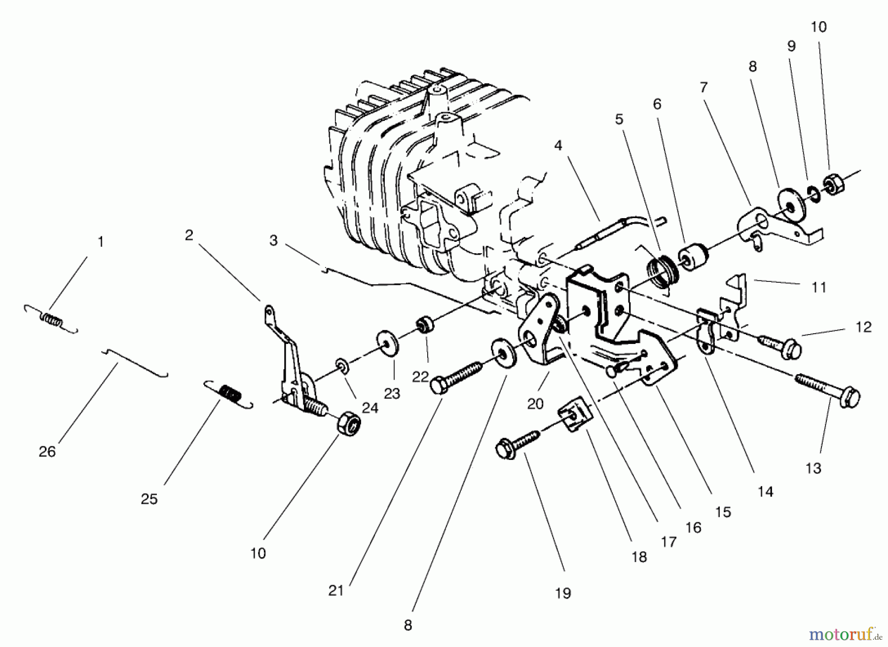  Toro Neu Mowers, Walk-Behind Seite 2 22043 - Toro Recycler Mower, 1999 (9900001-9999999) GOVERNOR ASSEMBLY(MODEL NO. 47PT7-7)