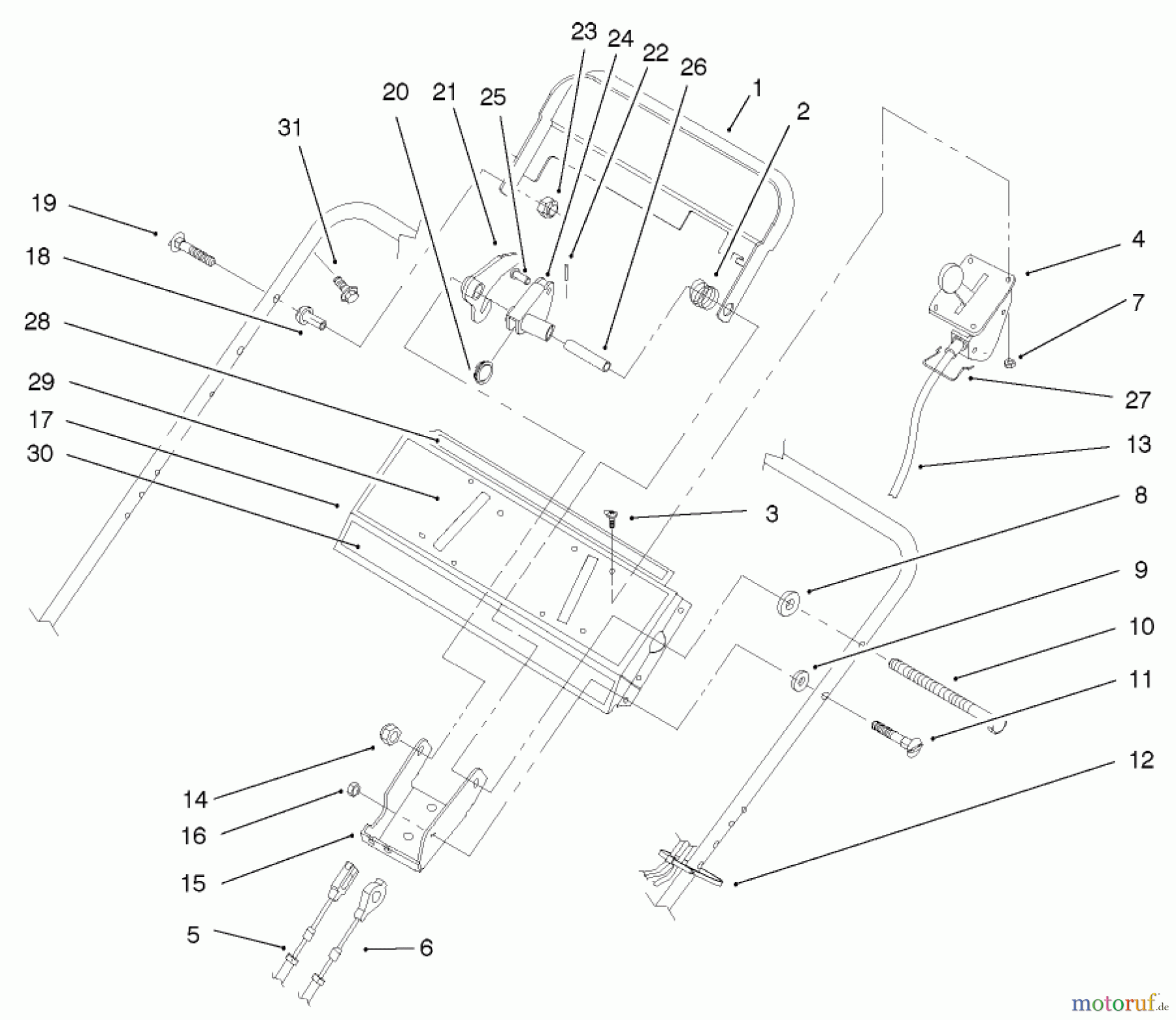 Toro Neu Mowers, Walk-Behind Seite 2 22043 - Toro Recycler Mower, 2002 (220000001-220999999) CONTROLS, BALLS AND PANEL ASSEMBLY