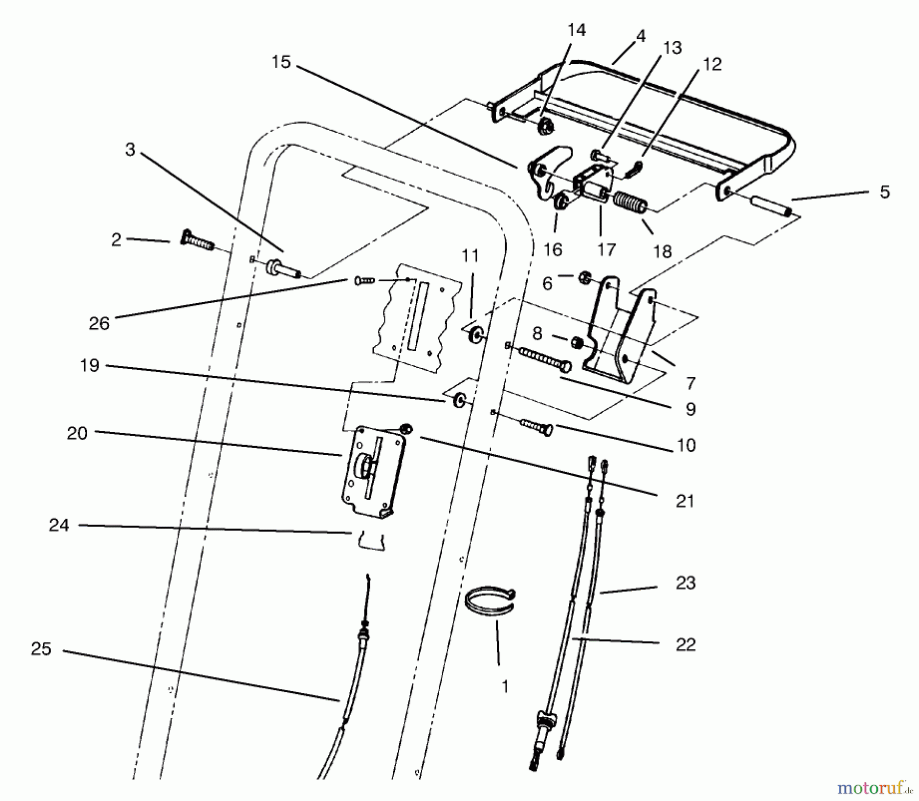 Toro Neu Mowers, Walk-Behind Seite 2 22045 - Toro Recycler Mower, 1997 (7900001-7999999) TRACTION CONTROL ASSEMBLY