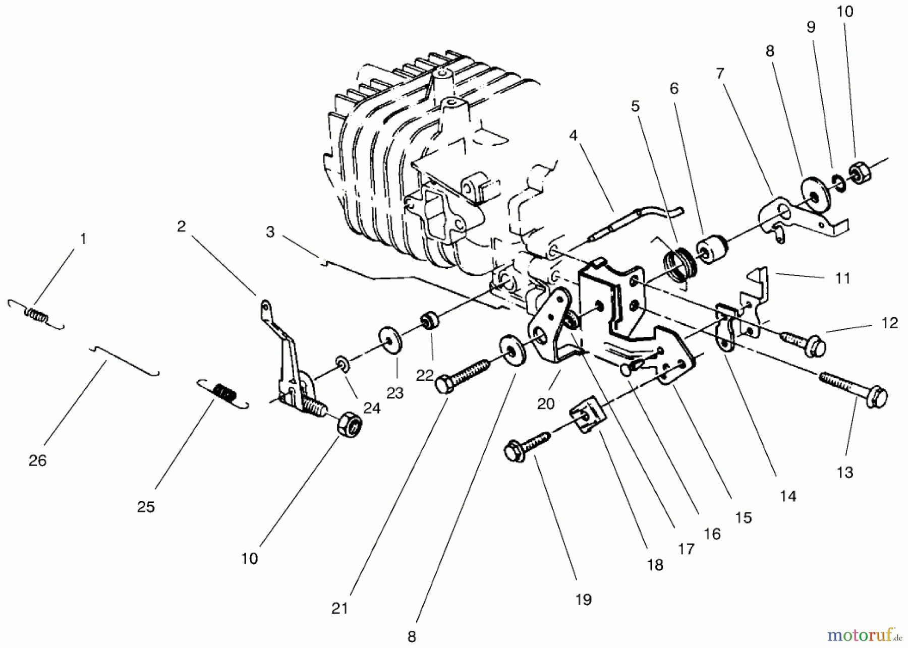  Toro Neu Mowers, Walk-Behind Seite 2 22045 - Toro Recycler Mower, 2000 (200000001-200999999) GOVERNOR ASSEMBLY (MODEL NO. 47PV9-7)