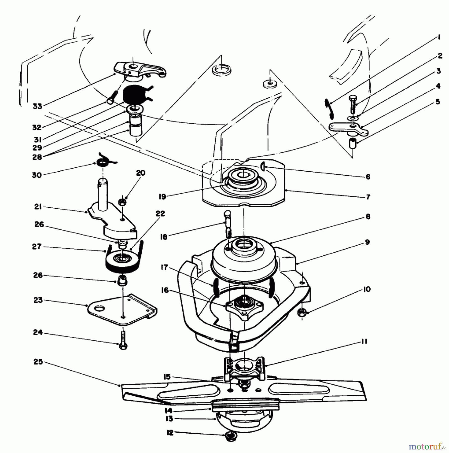  Toro Neu Mowers, Walk-Behind Seite 2 22151 - Toro Lawnmower, 1992 (2000001-2999999) BLADE BRAKE CLUTCH ASSEMBLY