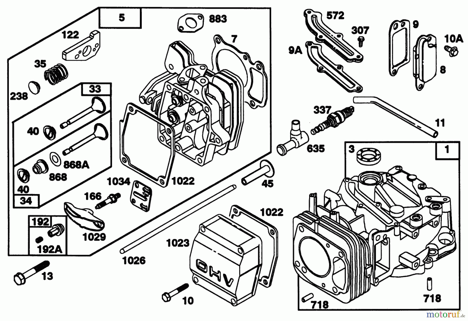  Toro Neu Mowers, Walk-Behind Seite 2 22151 - Toro Lawnmower, 1993 (3900001-3900855) ENGINE GTS 150 77-9140 #1