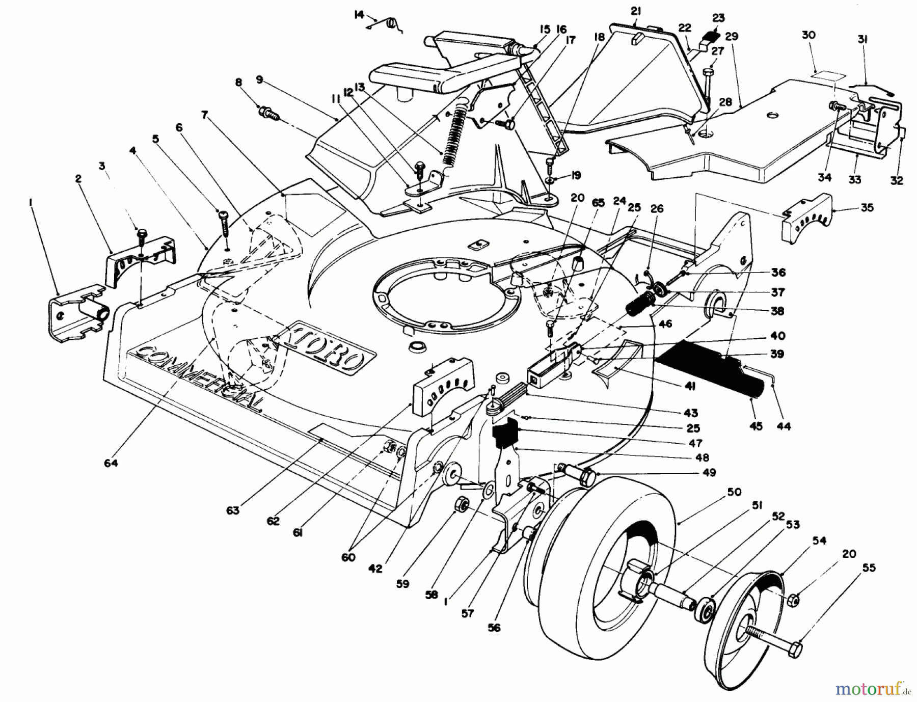  Toro Neu Mowers, Walk-Behind Seite 2 22151 - Toro Lawnmower, 1993 (3900001-3900855) HOUSING ASSEMBLY