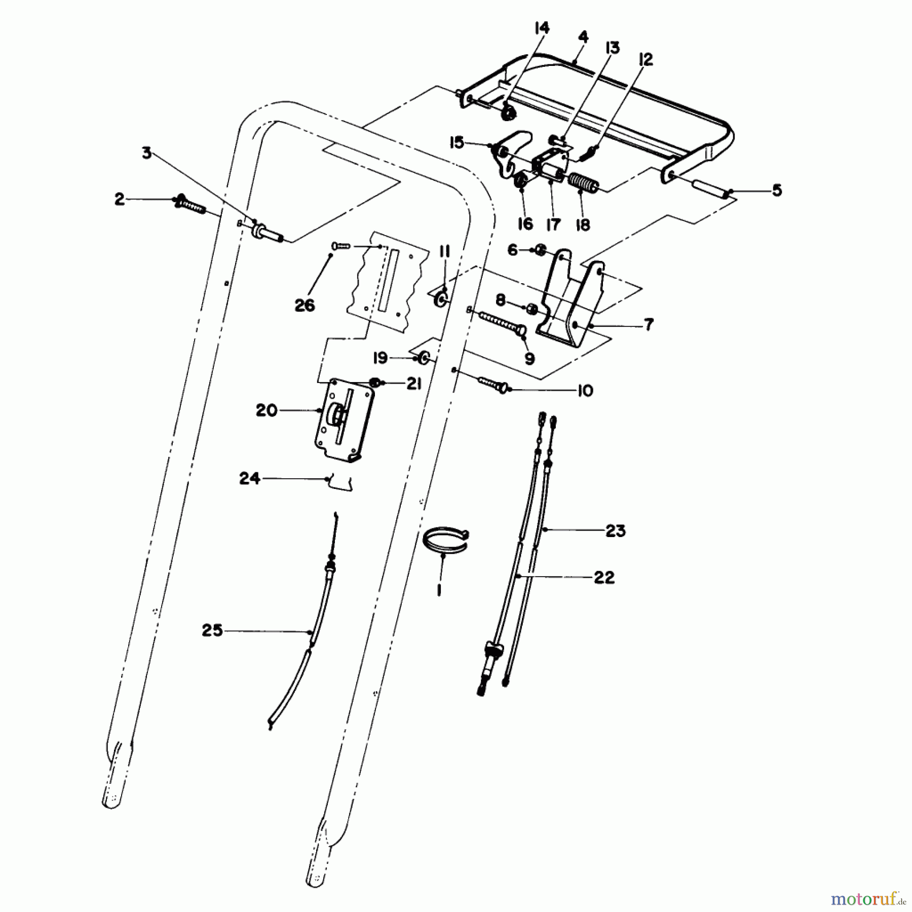 Toro Neu Mowers, Walk-Behind Seite 2 22151 - Toro Lawnmower, 1993 (3900856-3999999) TRACTION CONTROL ASSEMBLY