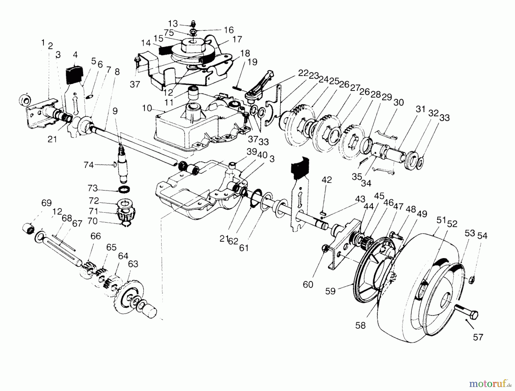 Toro Neu Mowers, Walk-Behind Seite 2 22151 - Toro Lawnmower, 1994 (4900001-4999999) GEAR CASE ASSEMBLY
