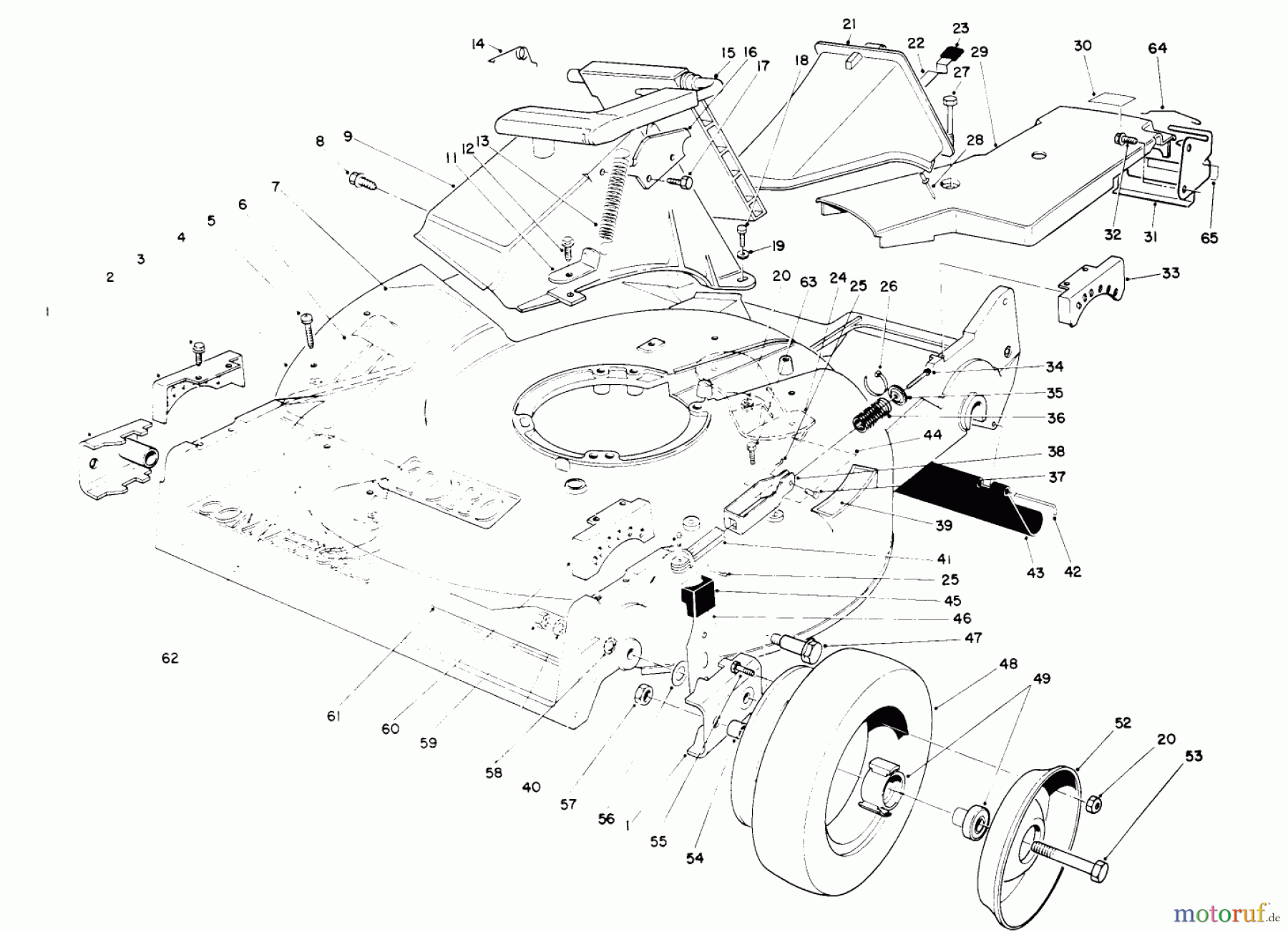 Toro Neu Mowers, Walk-Behind Seite 2 22151 - Toro Lawnmower, 1994 (4900001-4999999) HOUSING ASSEMBLY