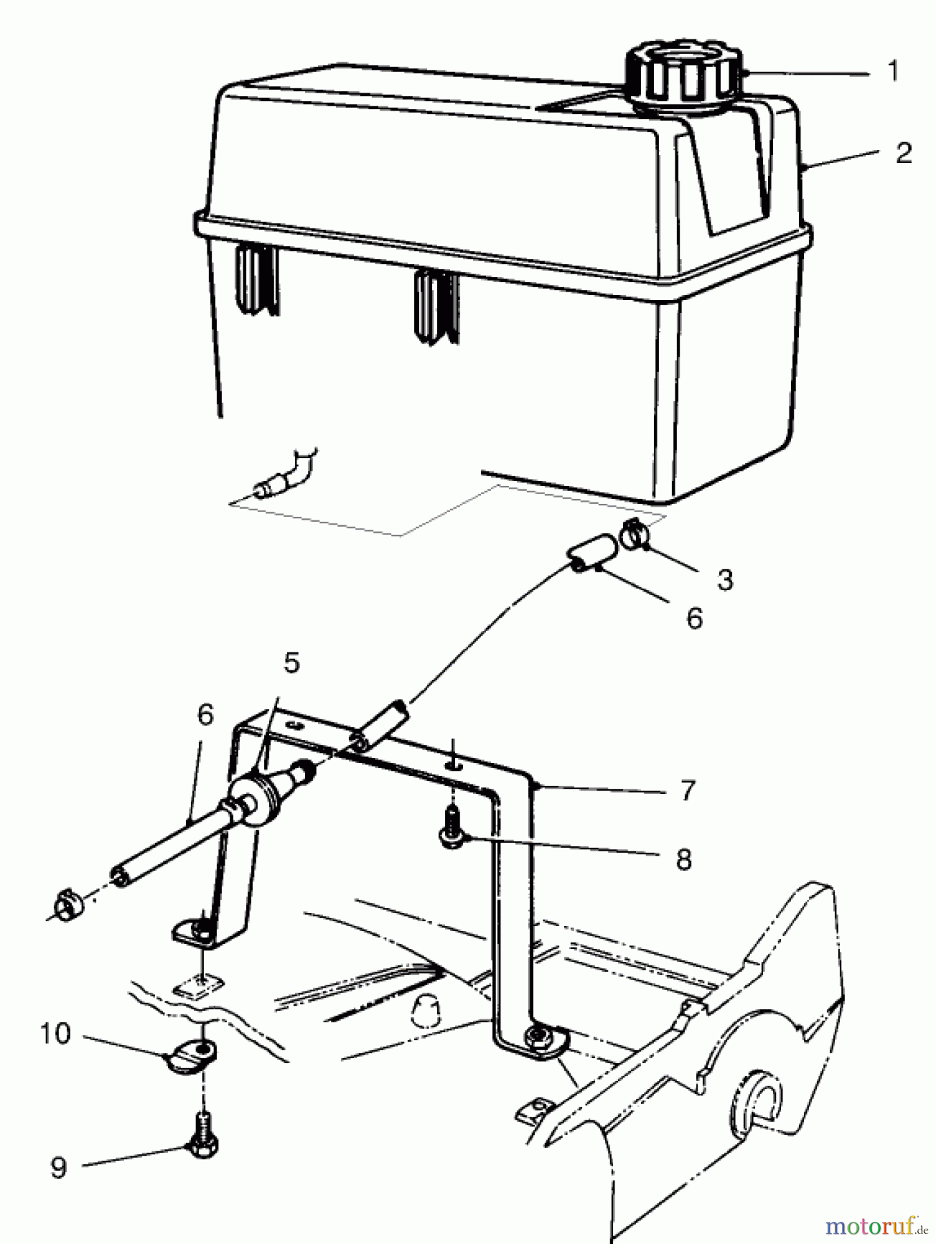 Toro Neu Mowers, Walk-Behind Seite 2 22154 - Toro Lawnmower, 1997 (7900001-7999999) GAS TANK ASSEMBLY