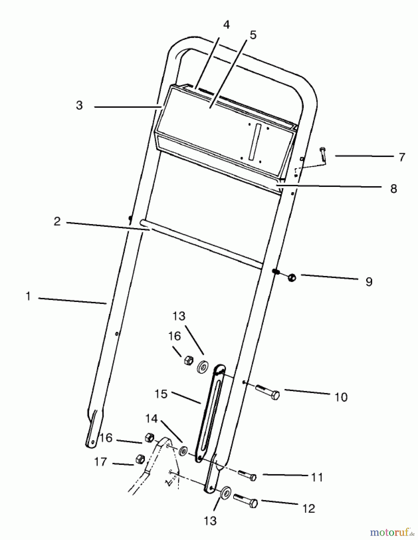  Toro Neu Mowers, Walk-Behind Seite 2 22154 - Toro Lawnmower, 1997 (7900001-7999999) HANDLE ASSEMBLY