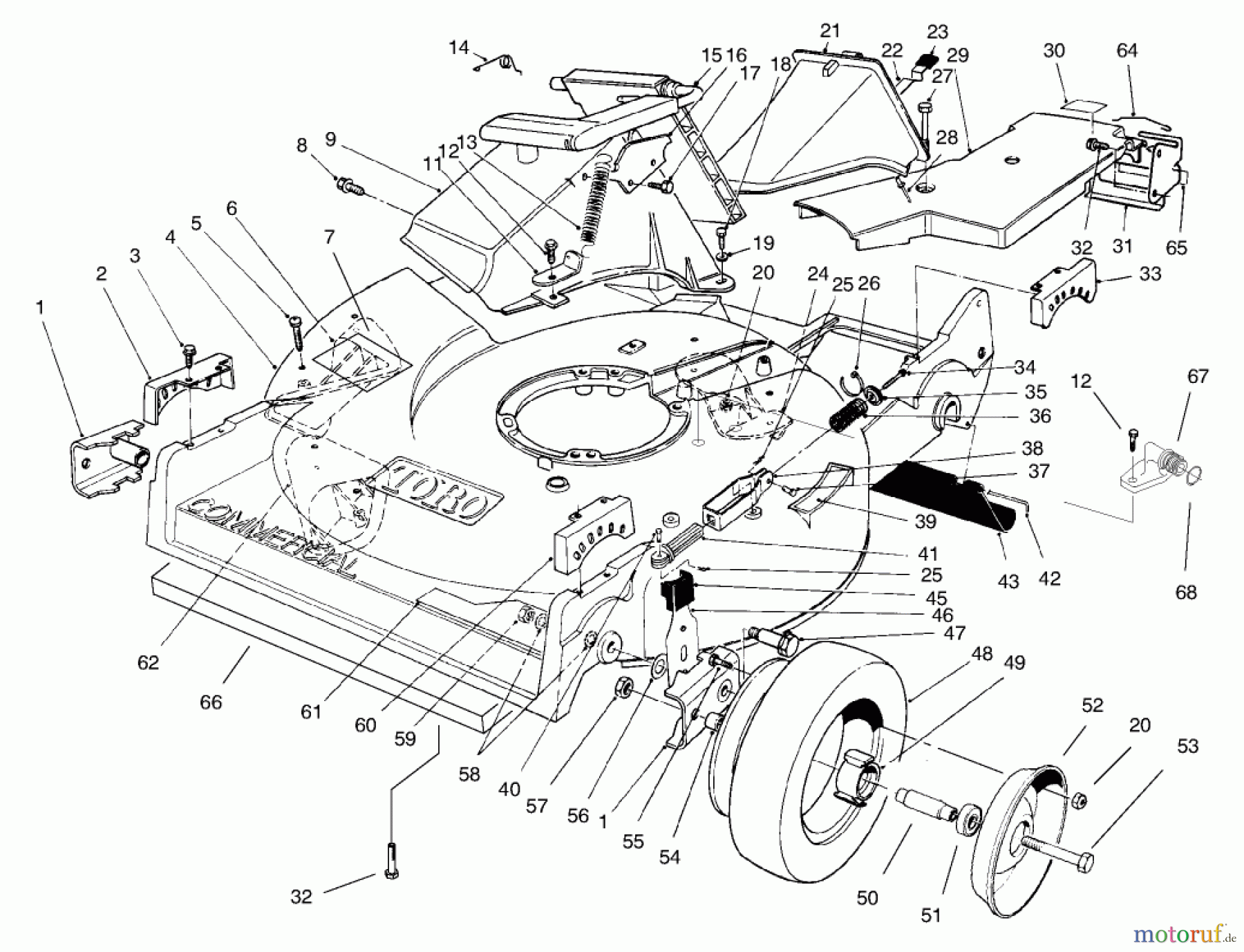  Toro Neu Mowers, Walk-Behind Seite 2 22154B - Toro Lawnmower, 1996 (6900001-6999999) HOUSING ASSEMBLY
