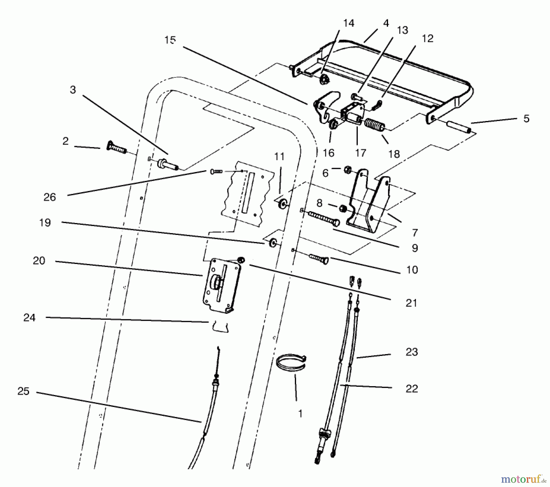 Toro Neu Mowers, Walk-Behind Seite 2 22154 - Toro Lawnmower, 1997 (7900001-7999999) TRACTION CONTROL ASSEMBLY