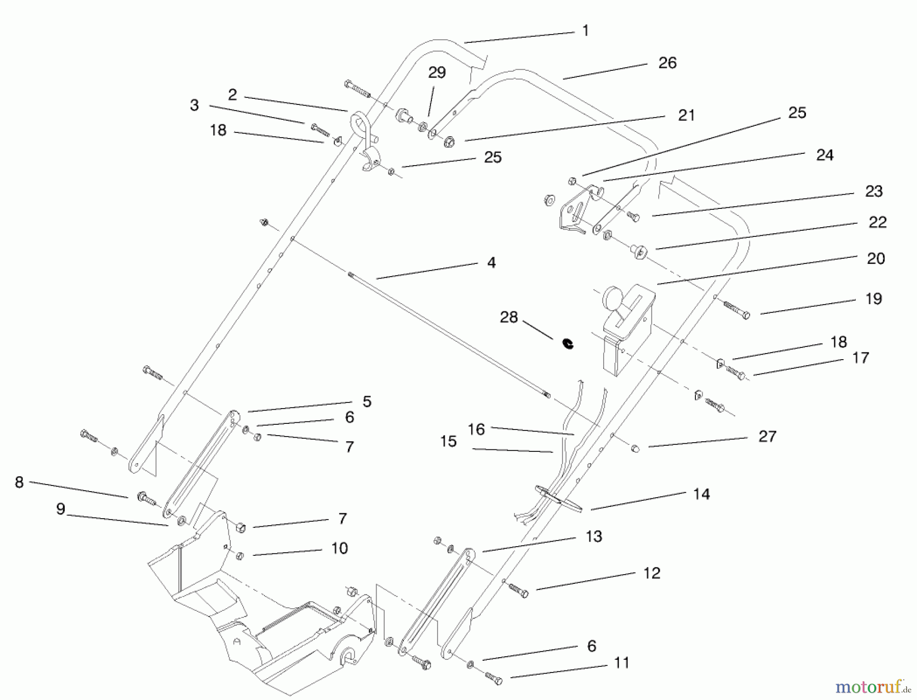  Toro Neu Mowers, Walk-Behind Seite 2 22160 - Toro Recycler Mower, 2000 (200000001-200999999) HANDLE ASSEMBLY