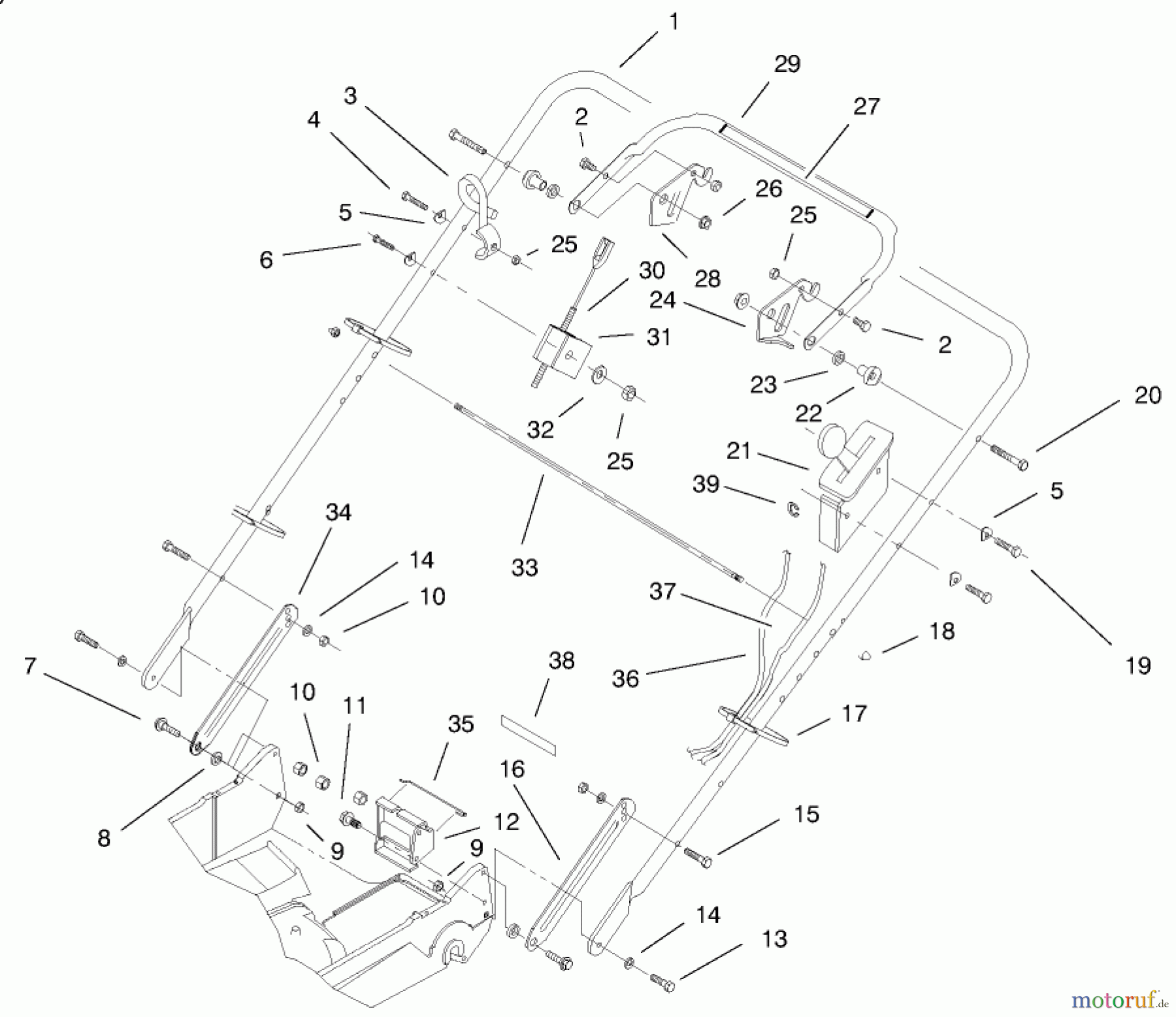 Toro Neu Mowers, Walk-Behind Seite 2 22161 - Toro Recycler Mower, 2000 (200000001-200999999) HANDLE ASSEMBLY