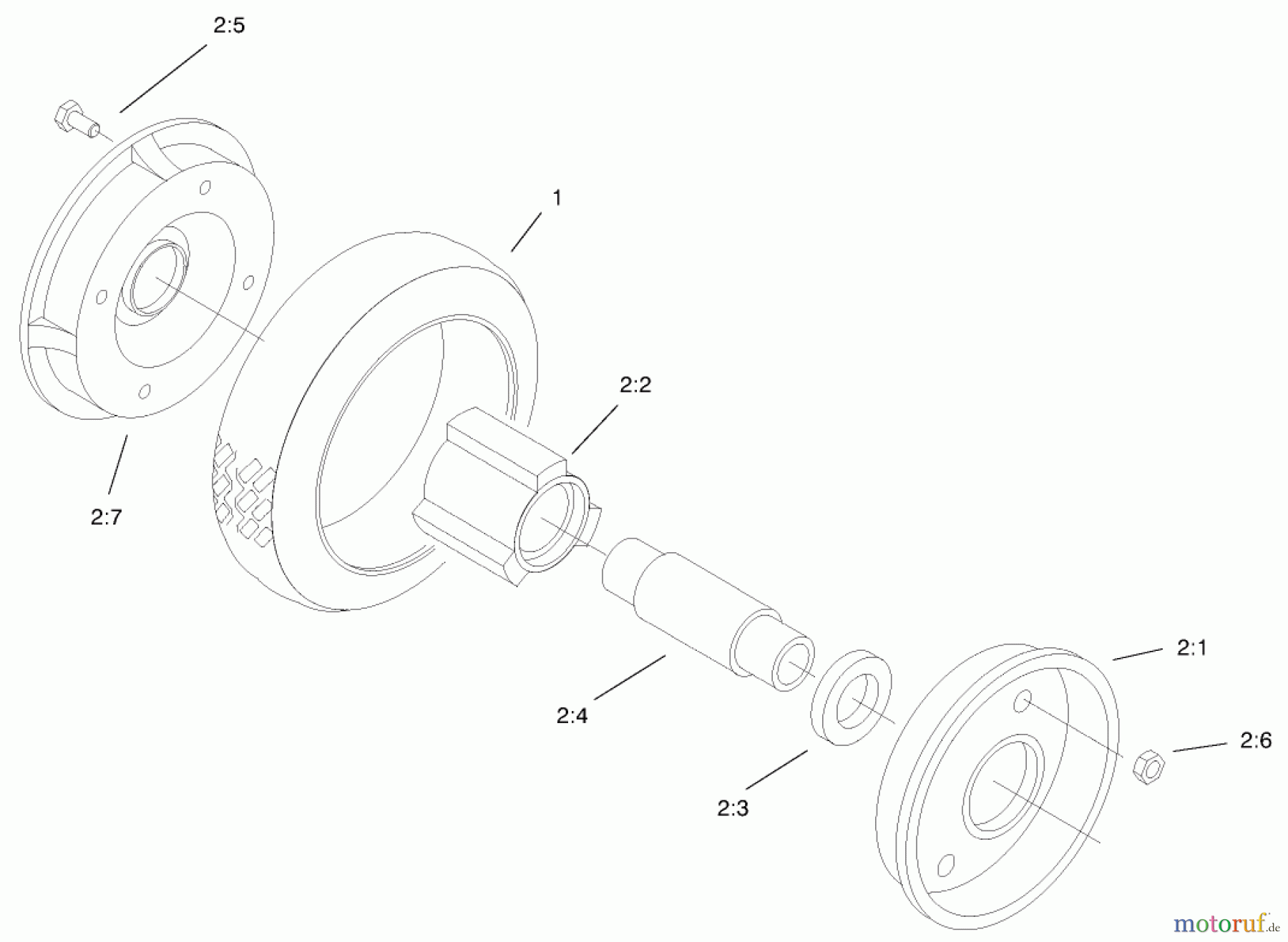  Toro Neu Mowers, Walk-Behind Seite 2 22162 - Toro Recycler Mower, 1998 (8900001-8999999) REAR WHEEL & TIRE ASSEMBLY
