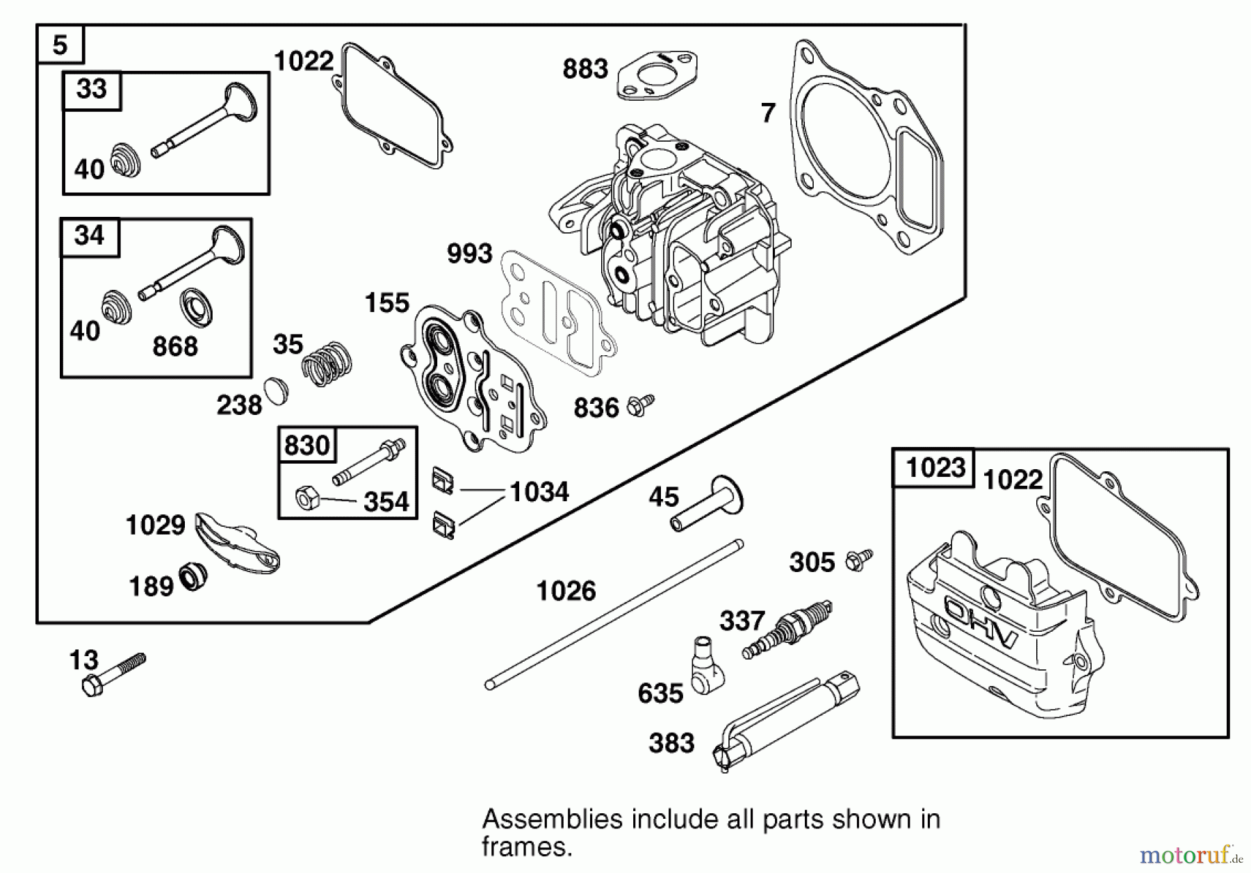  Toro Neu Mowers, Walk-Behind Seite 2 22162 - Toro Recycler Mower, 2001 (210000001-210999999) CYLINDER HEAD ASSEMBLY