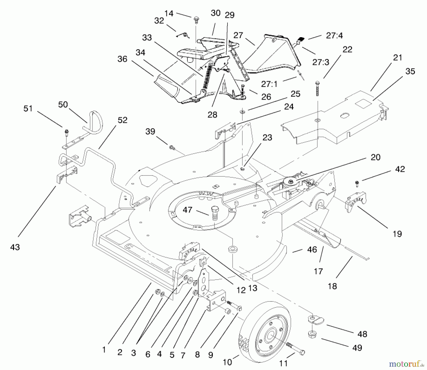 Toro Neu Mowers, Walk-Behind Seite 2 22162 - Toro Recycler Mower, 2001 (210000001-210999999) HOUSING ASSEMBLY