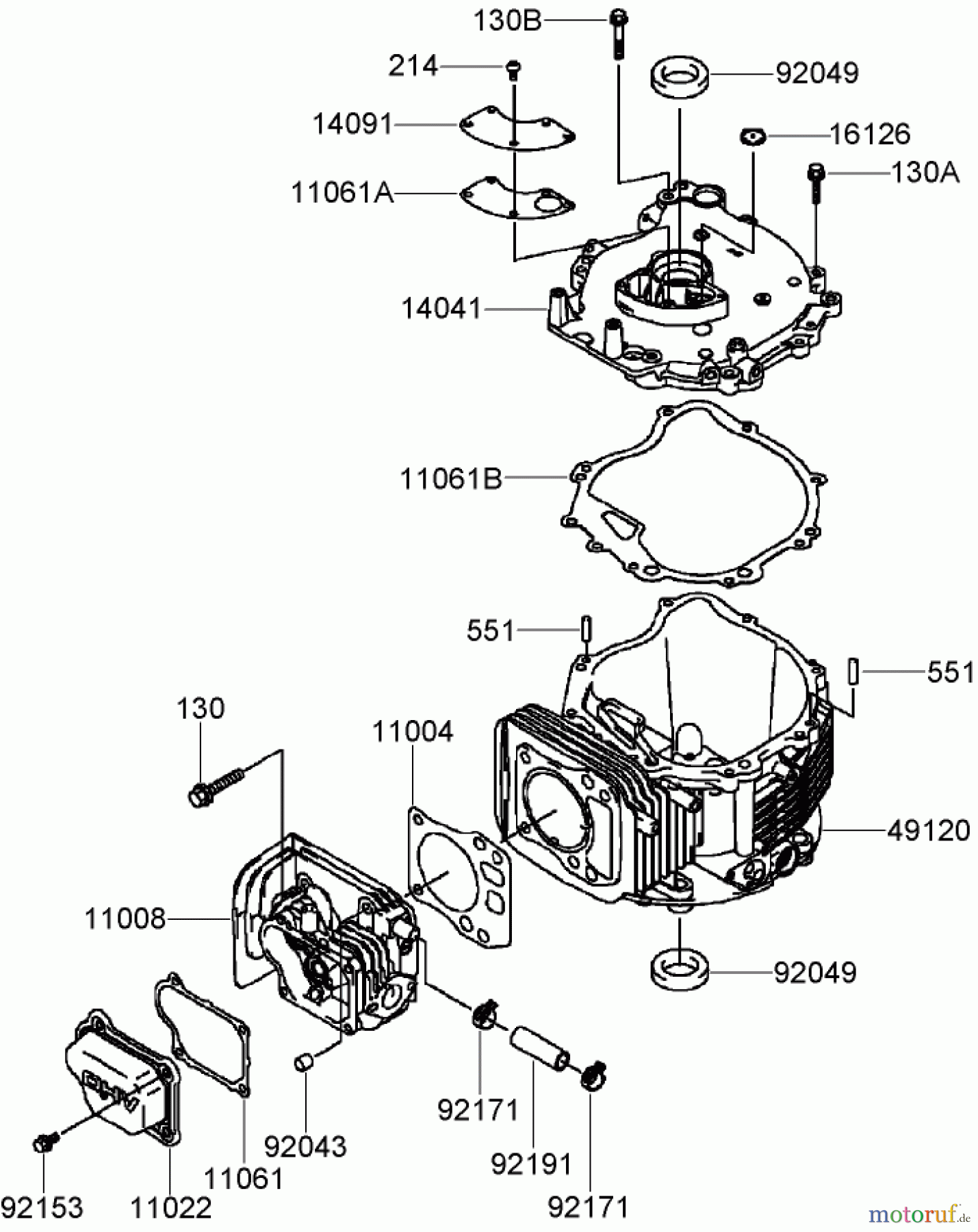 Toro Neu Mowers, Walk-Behind Seite 2 22164 (PT21) - Toro PT21 Trim Mower, 2008 (280000001-280999999) CYLINDER AND CRANKCASE ASSEMBLY KAWASAKI FJ180V-AS28